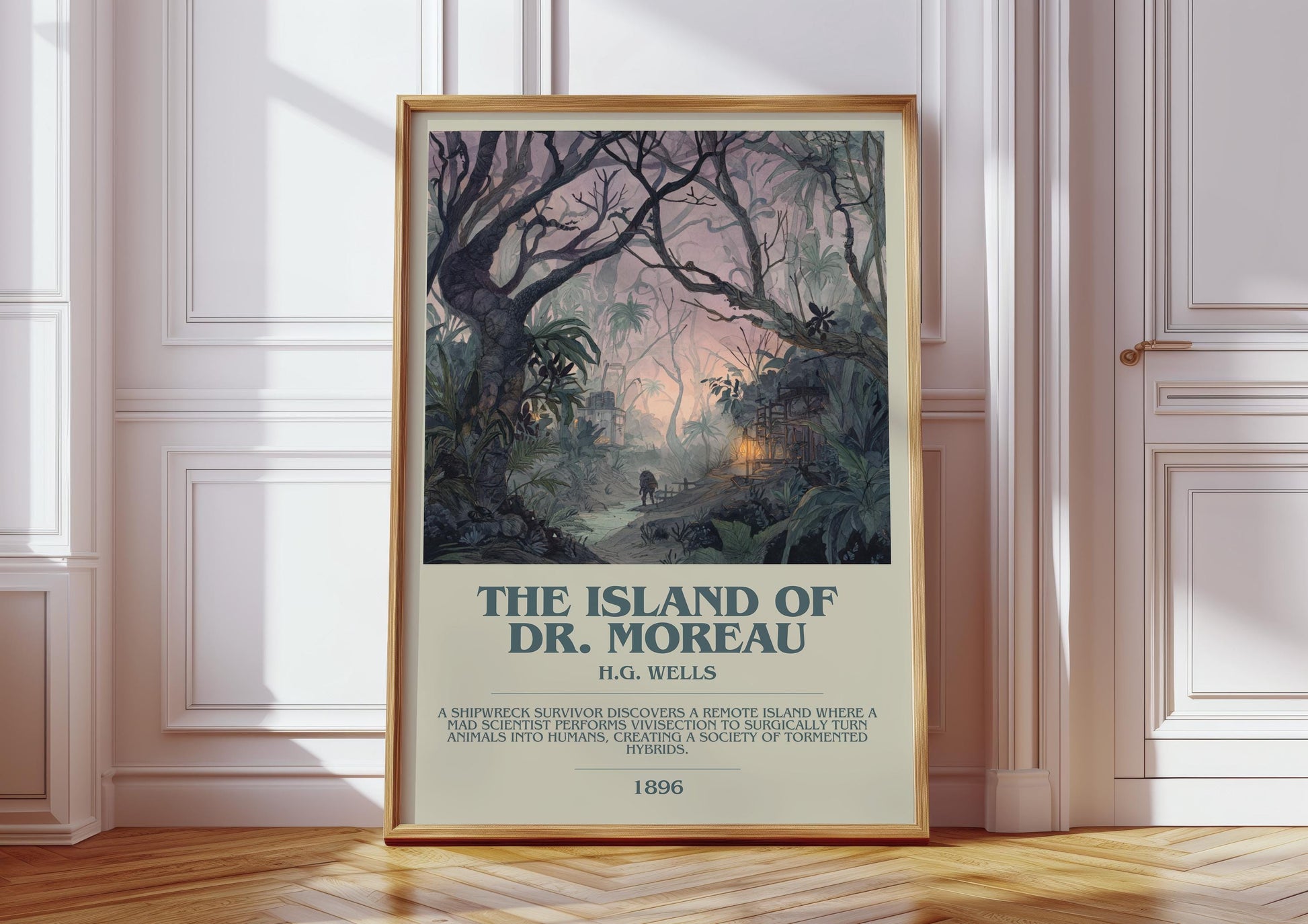 The Island of Dr. Moreau by H.G. Wells | Book Poster | Literary Art Gift For Book Lover | Novel Inspired Wall Art | Free Delivery