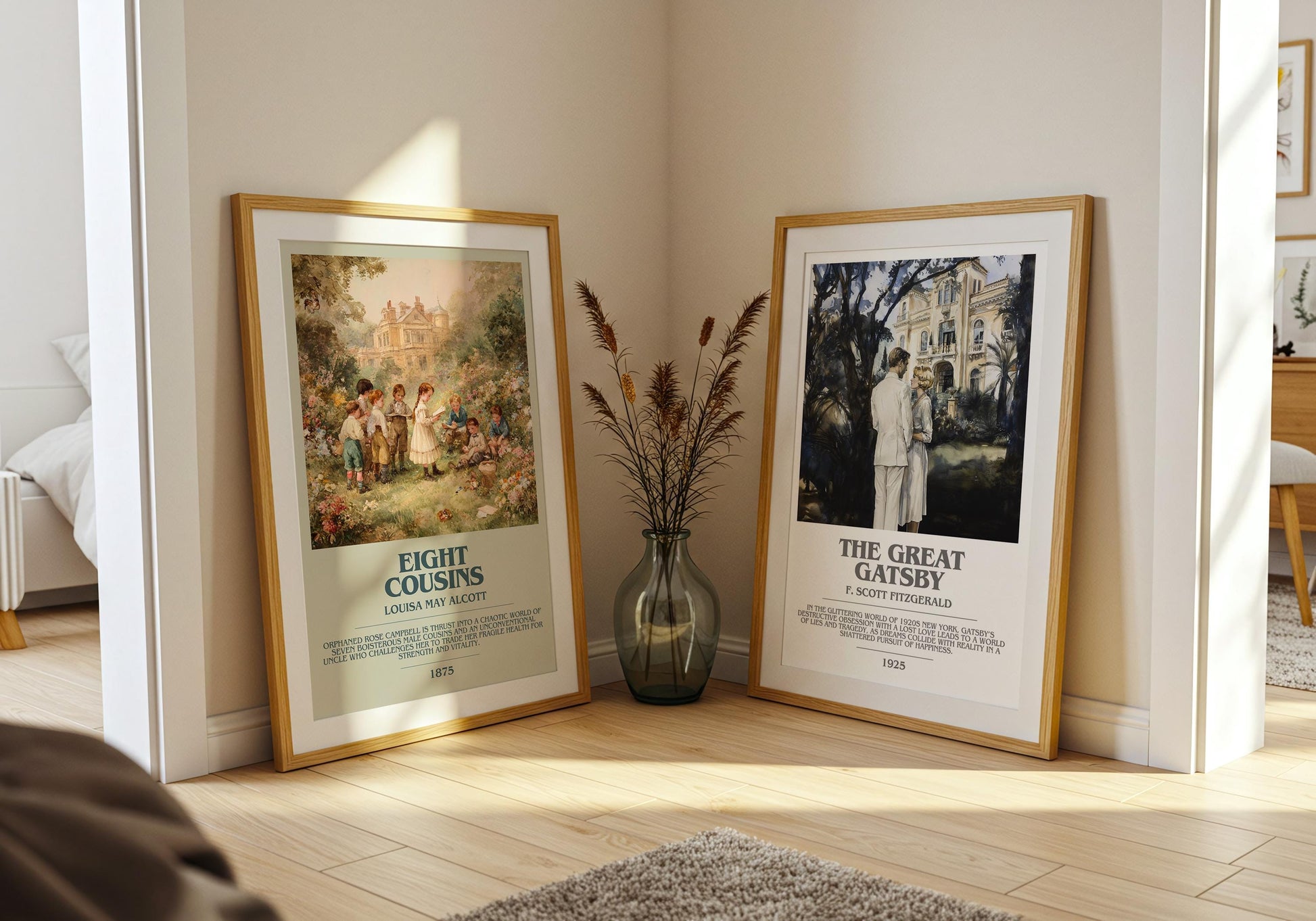 Eight Cousins by Louisa May Alcott | Book Poster | Literary Art Gift For Book Lover | Novel Inspired Wall Art | Free Delivery