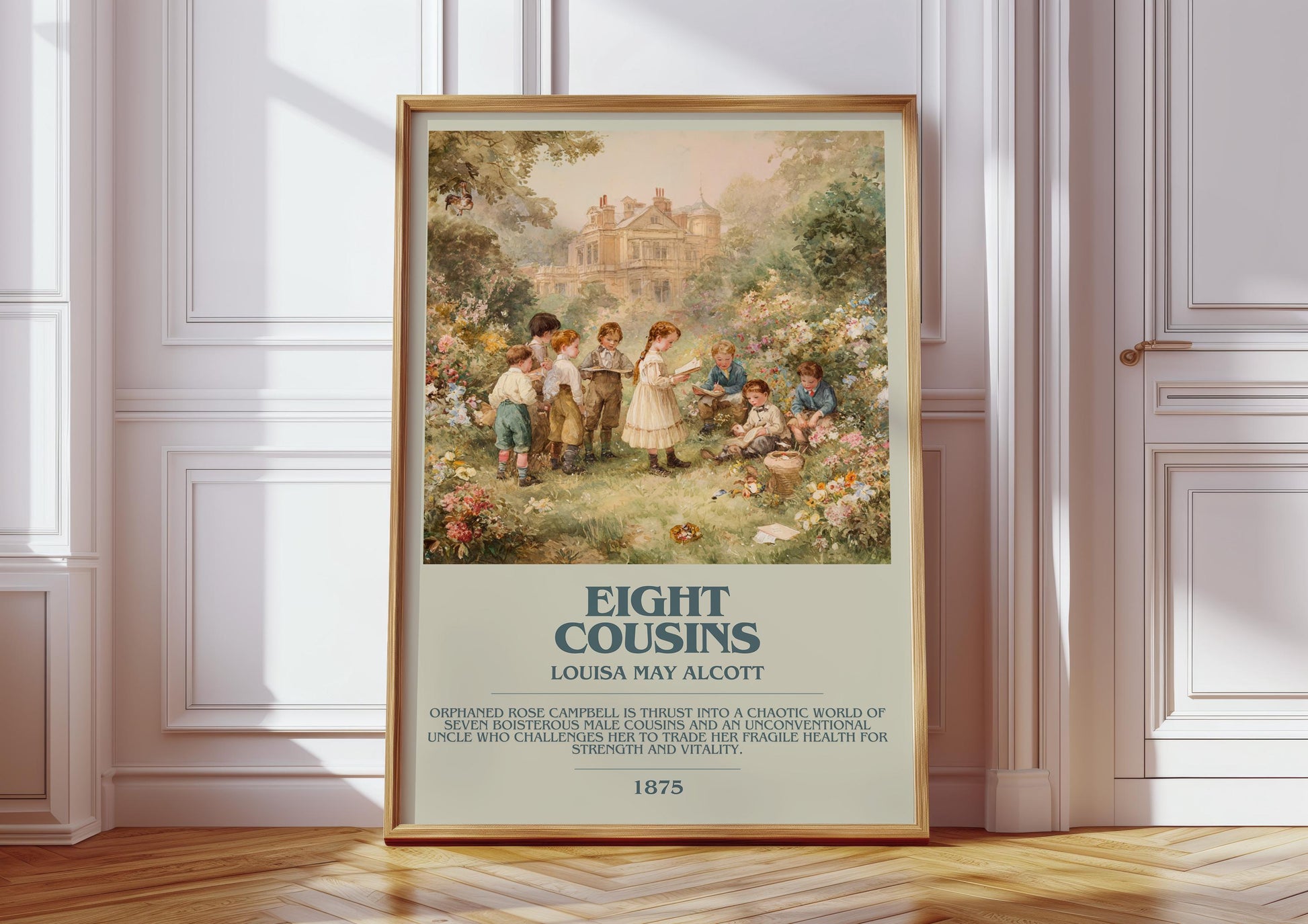 Eight Cousins by Louisa May Alcott | Book Poster | Literary Art Gift For Book Lover | Novel Inspired Wall Art | Free Delivery