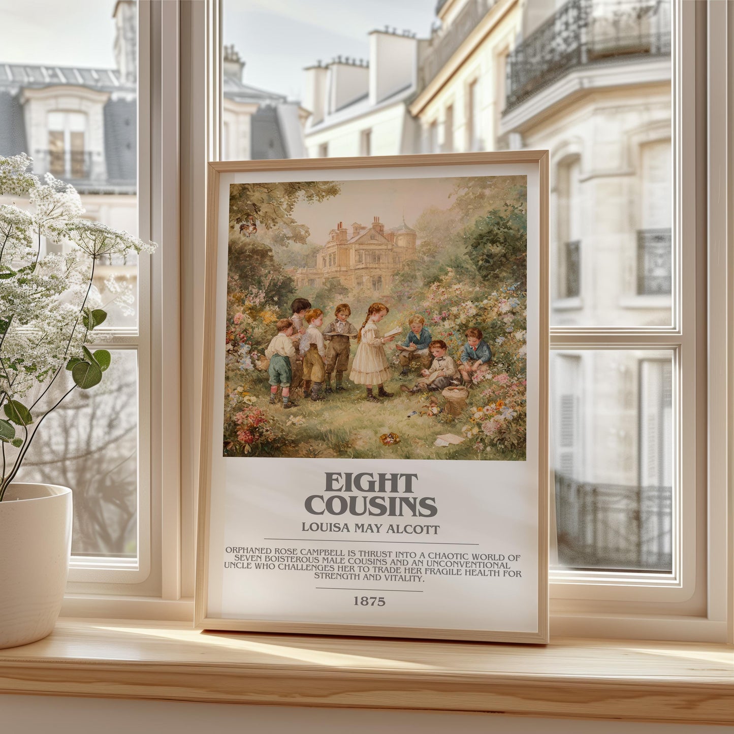 Eight Cousins by Louisa May Alcott | Book Poster | Literary Art Gift For Book Lover | Novel Inspired Wall Art | Free Delivery