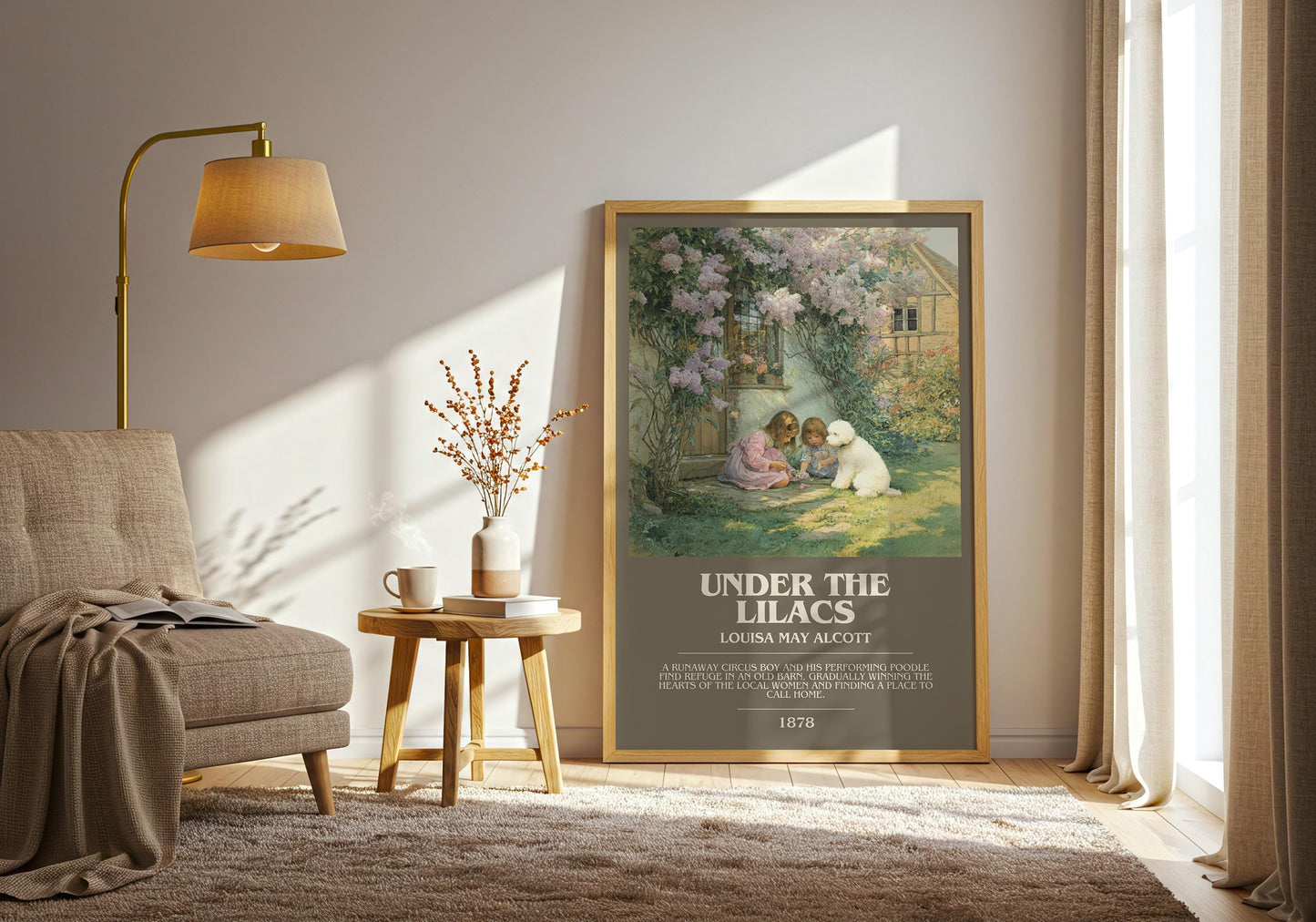 Under The Lilacs by Louisa May Alcott | Book Poster | Literary Art Gift For Book Lover | Novel Inspired Wall Art | Free Delivery