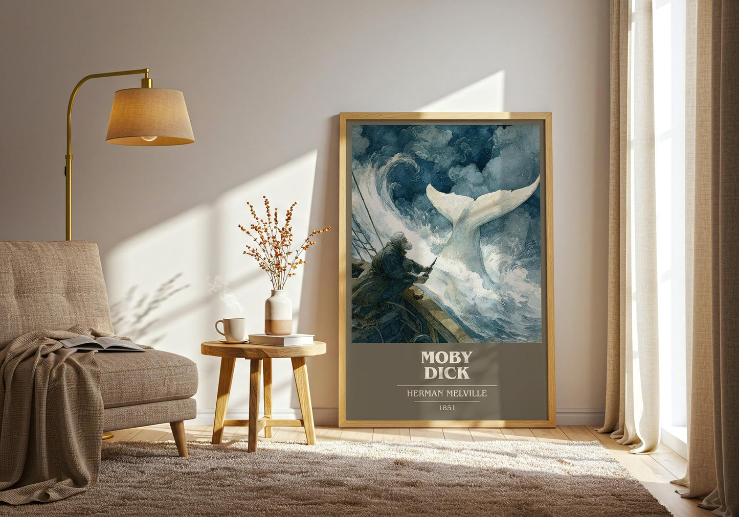Moby Dick book cover book poster framed on wall – gothic wall art