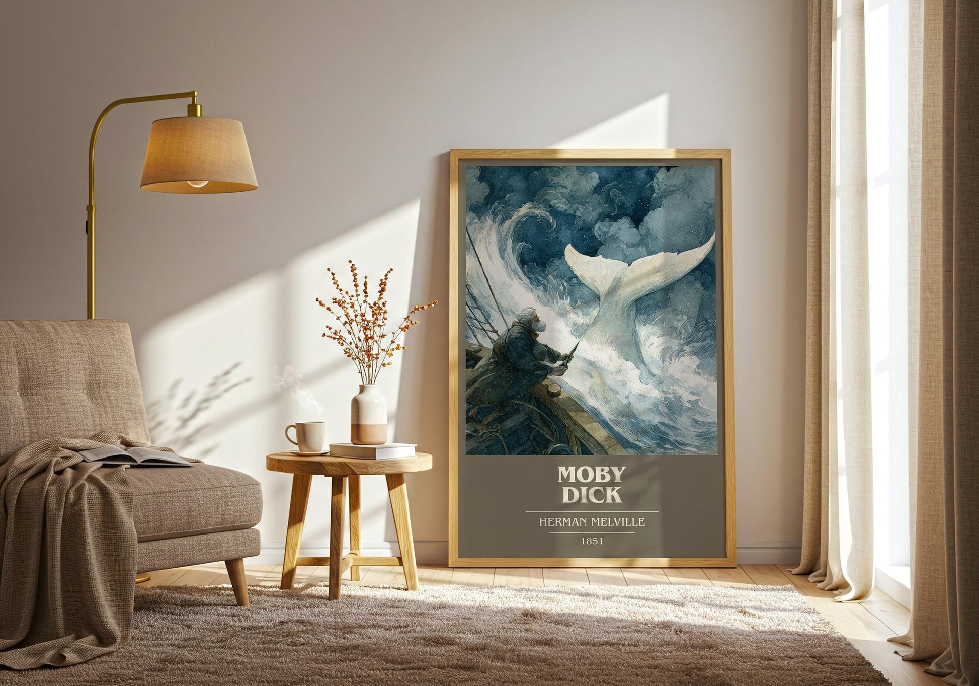 Moby Dick book cover book poster framed on wall – gothic wall art