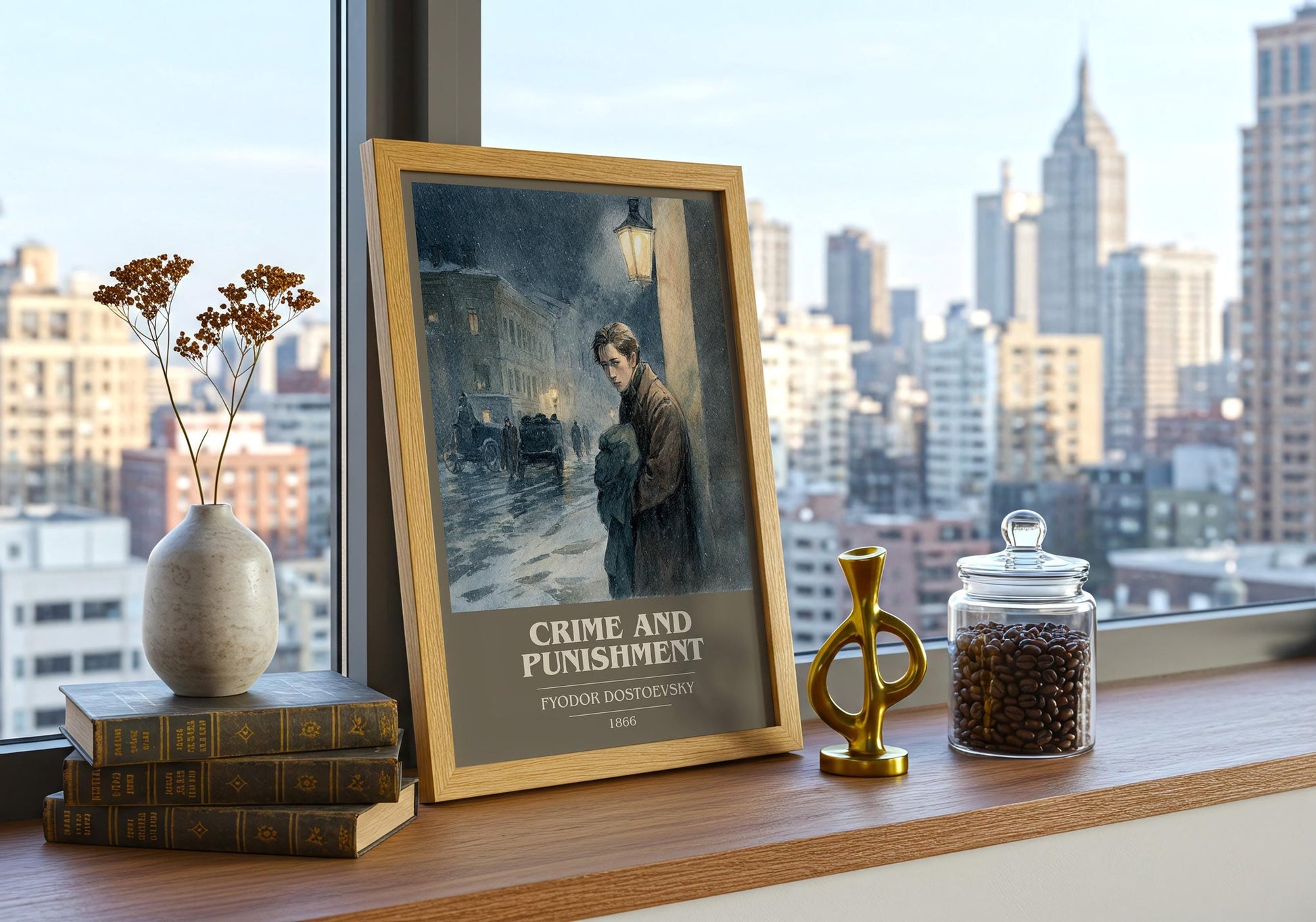 Crime And Punishment book cover book poster framed on wall – adventure wall art