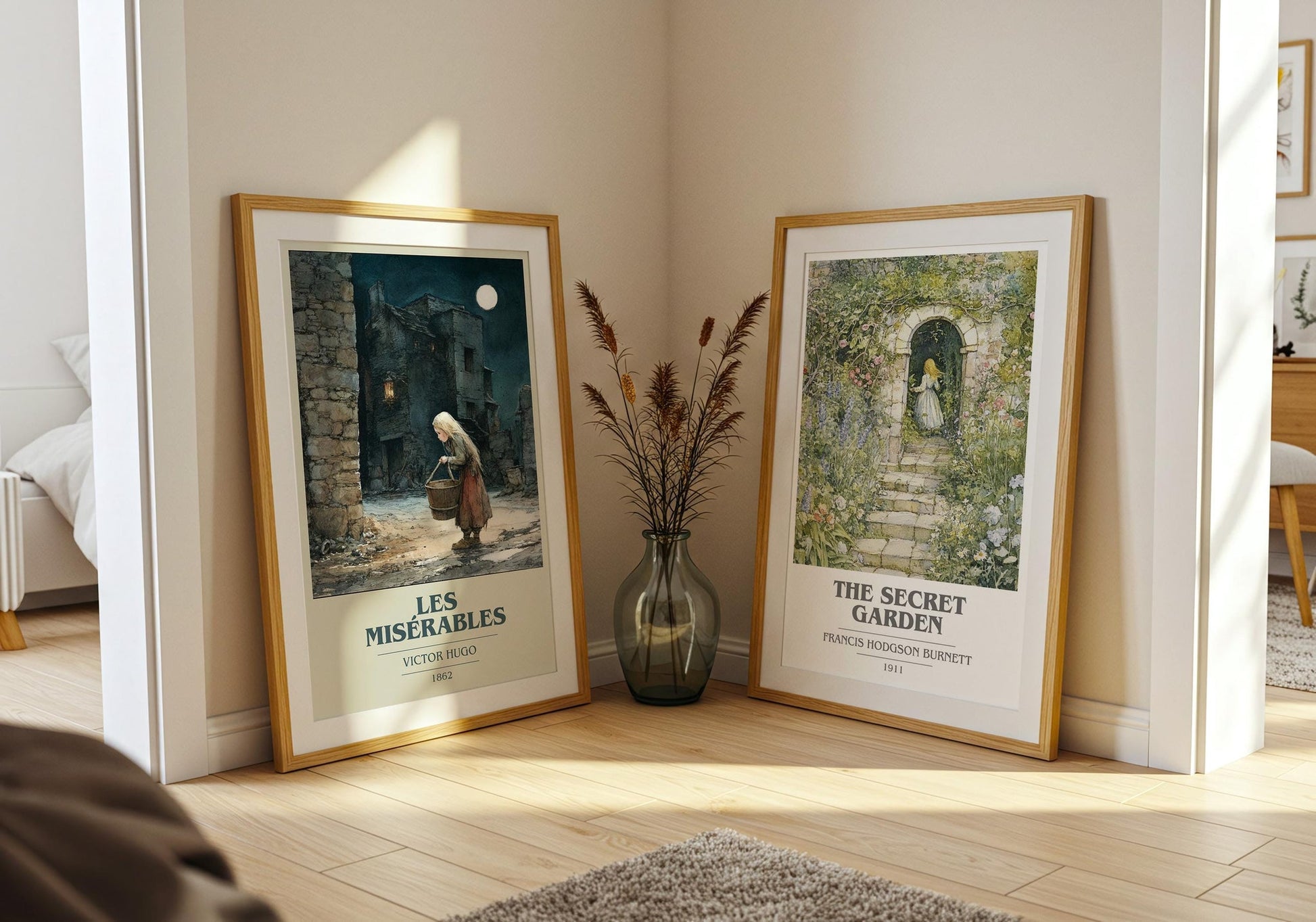 Les Misérables book cover poster paired in gallery wall – literary art prints
