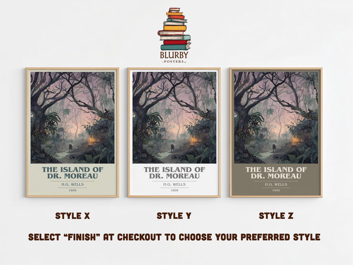 The Island of Dr. Moreau by H.G. Wells | Book Poster | Literary Art Gift For Book Lover | Novel Inspired Wall Art | Free Delivery