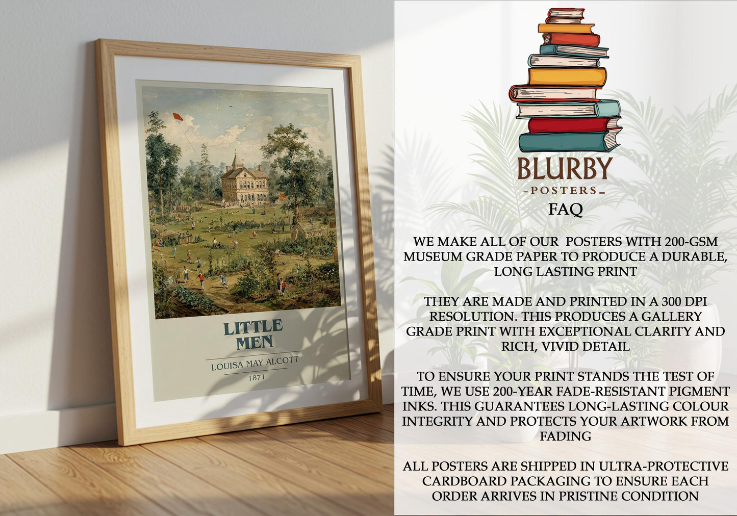 Little Men by Louisa May Alcott | Book Poster | Literary Art Gift For Book Lover | Novel Inspired Wall Art | Free Delivery