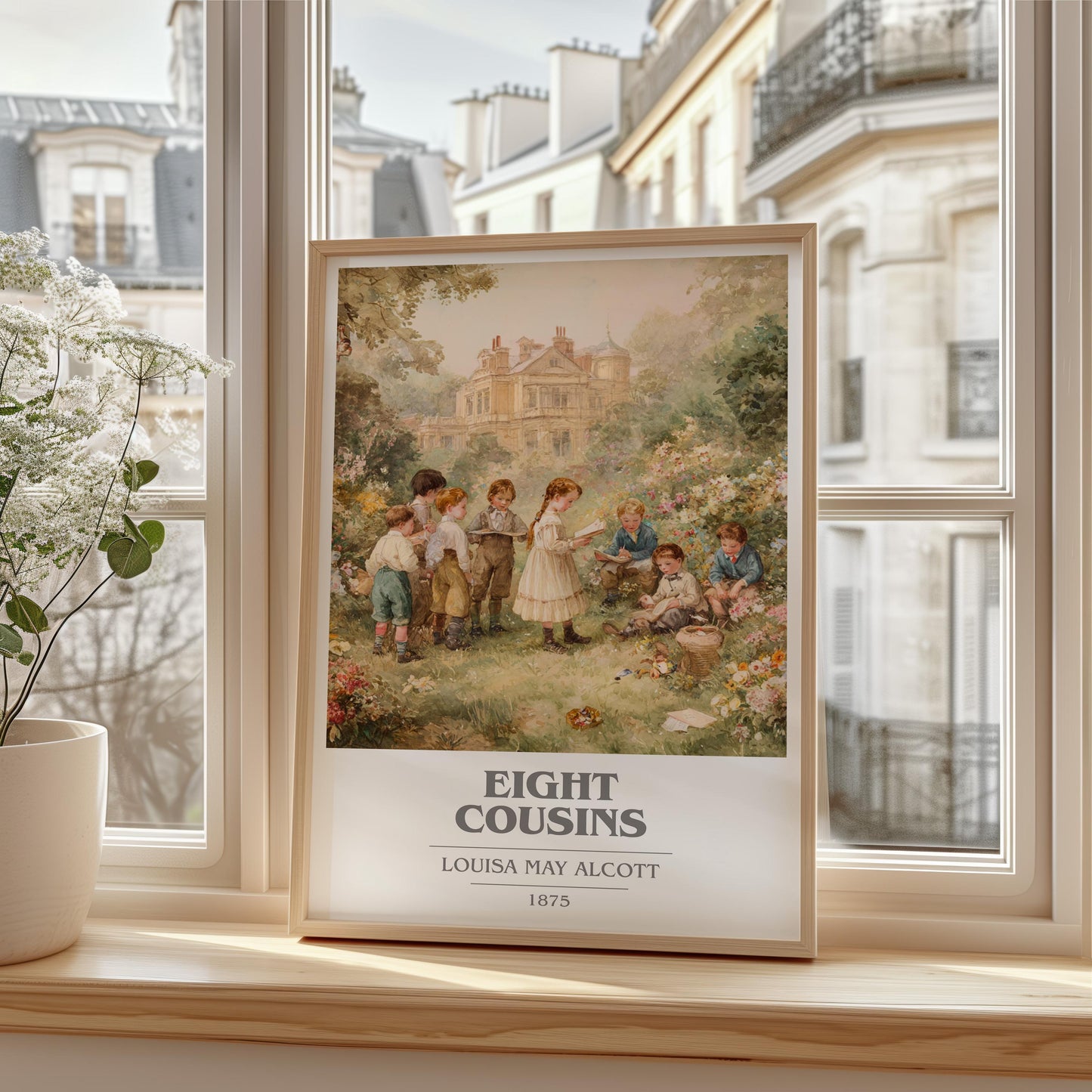 Eight Cousins by Louisa May Alcott | Book Poster | Literary Art Gift For Book Lover | Novel Inspired Wall Art | Free Delivery