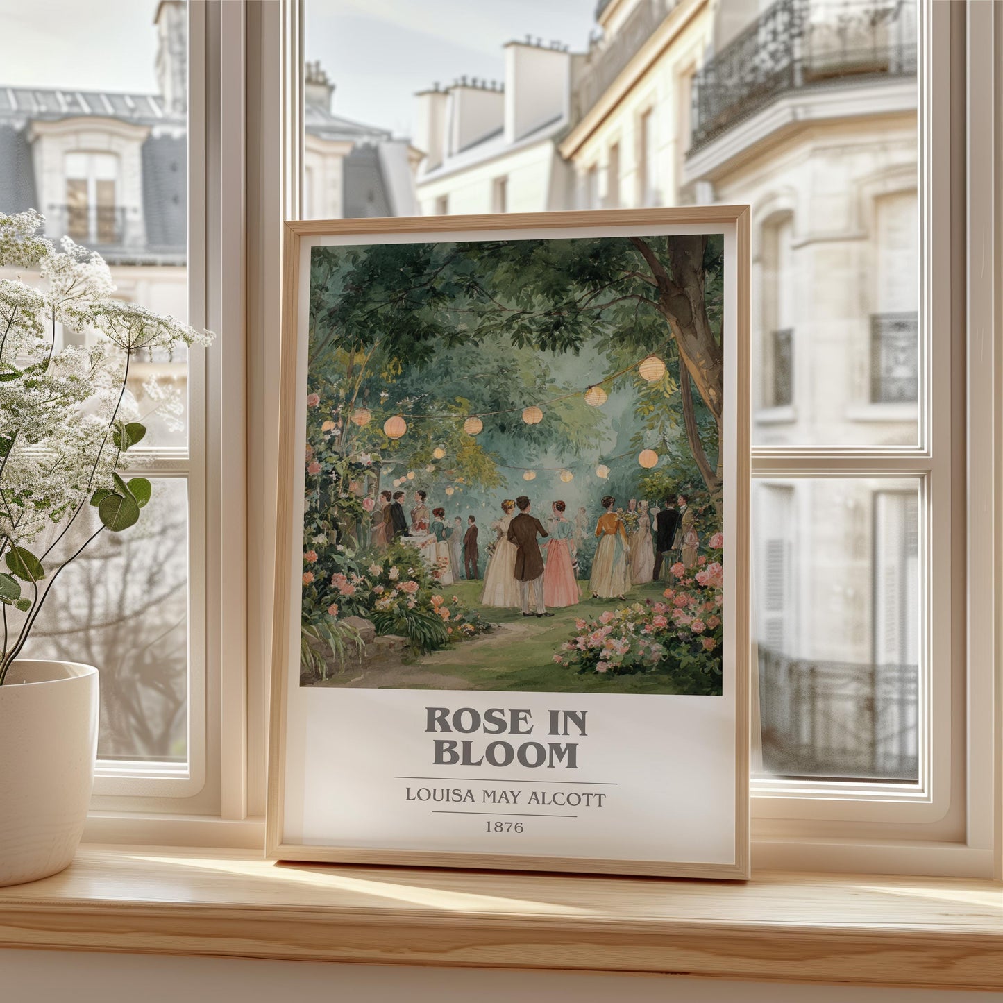 Rose In Bloom book cover book poster framed on wall – classic literature wall art
