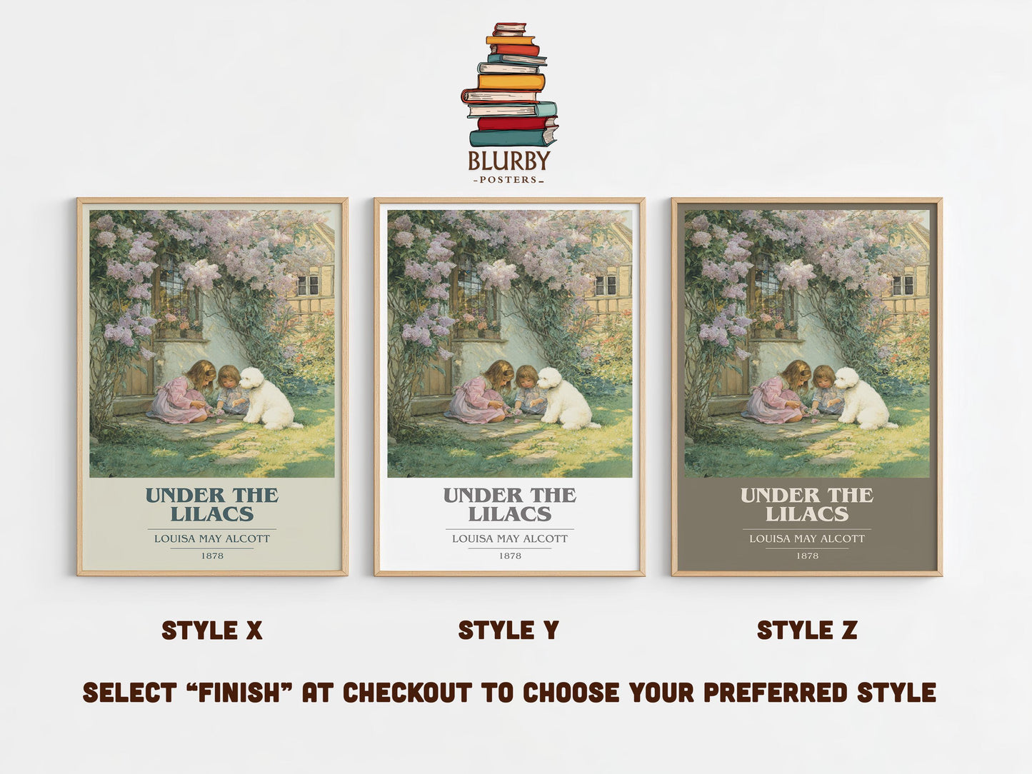 Under The Lilacs by Louisa May Alcott | Book Poster | Literary Art Gift For Book Lover | Novel Inspired Wall Art | Free Delivery