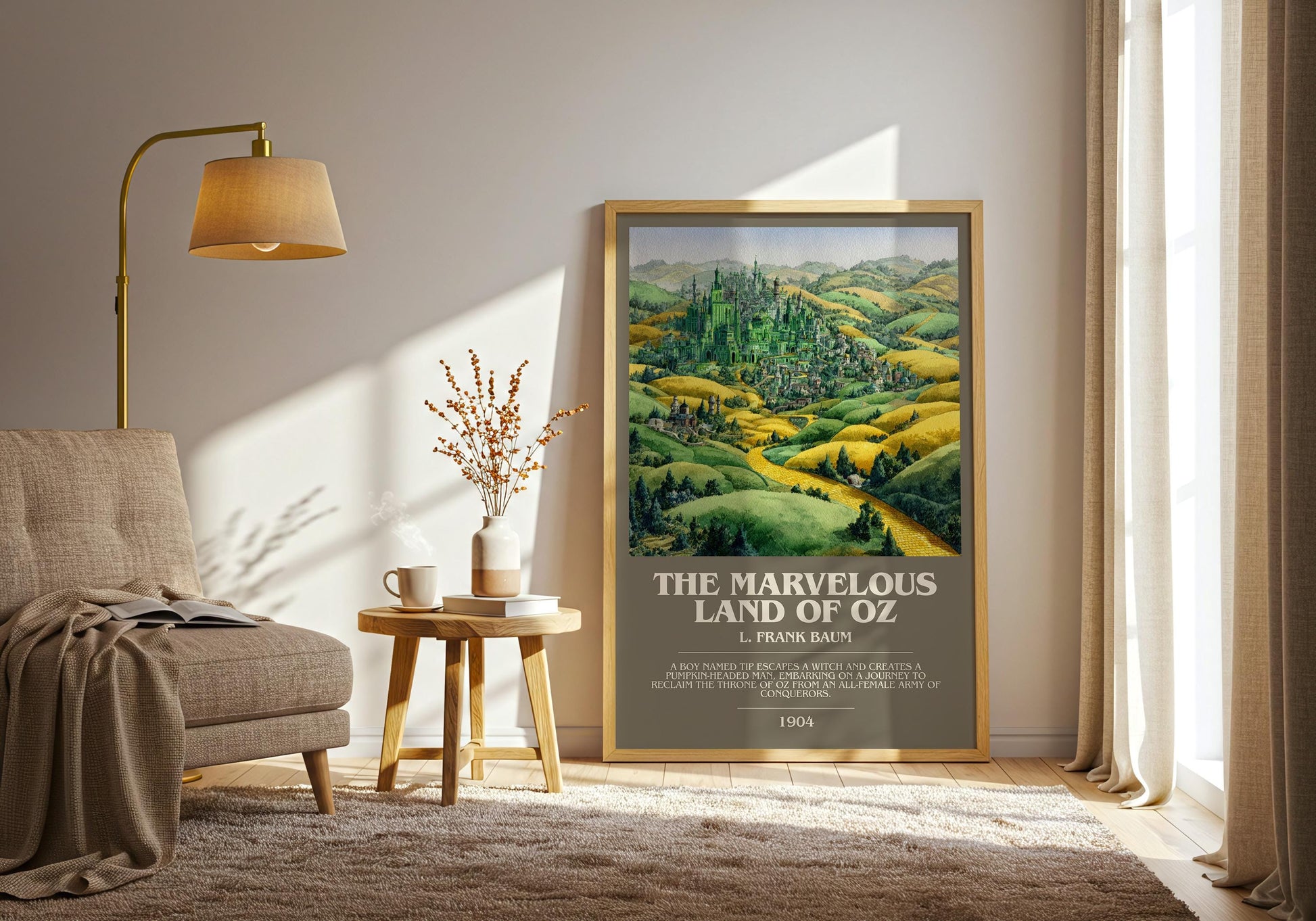 The Marvelous Land of Oz by L. Frank Baum | Book Poster | Literary Art Gift For Book Lover | Novel Inspired Wall Art | Free Delivery