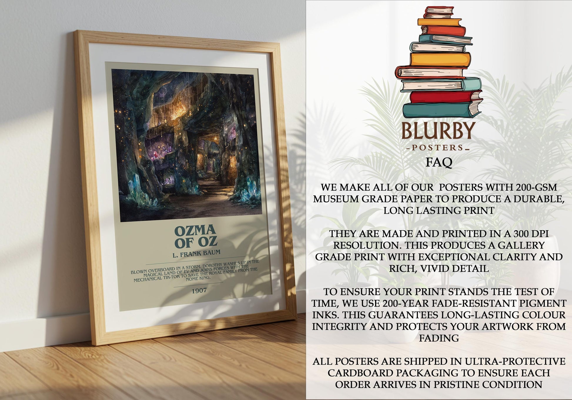 Osma of Oz by L. Frank Baum | Book Poster | Literary Art Gift For Book Lover | Novel Inspired Wall Art | Free Delivery