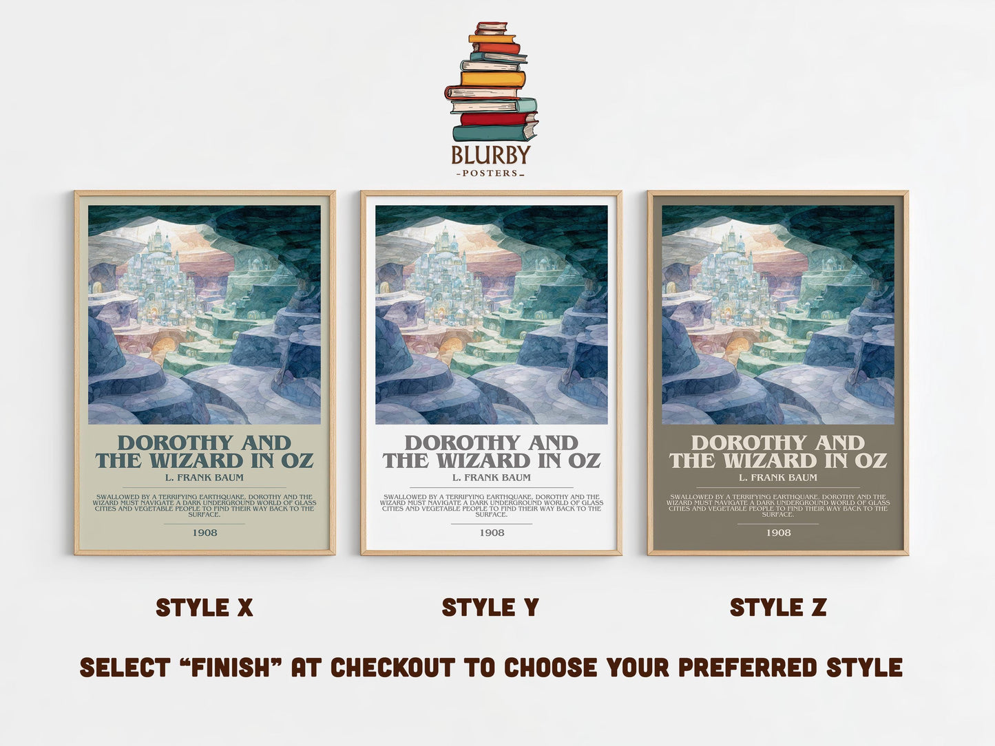 Dorothy and the Wizard in Oz by L. Frank Baum | Book Poster | Literary Art Gift For Book Lover | Novel Inspired Wall Art | Free Delivery