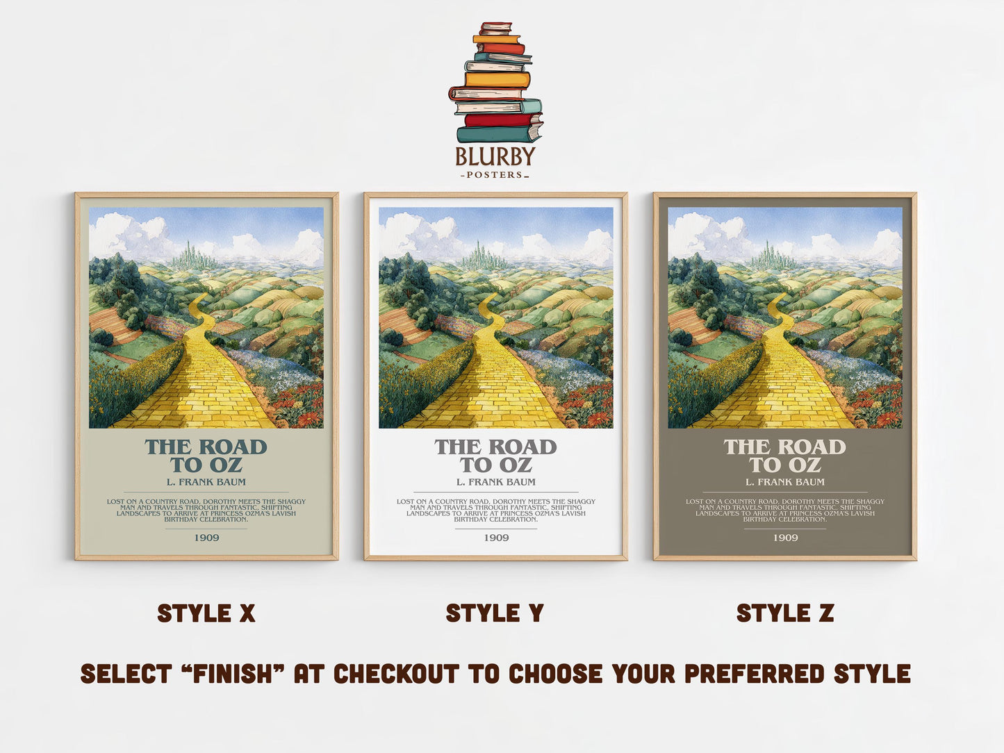 The Road to Oz by L. Frank Baum | Book Poster | Literary Art Gift For Book Lover | Novel Inspired Wall Art | Free Delivery