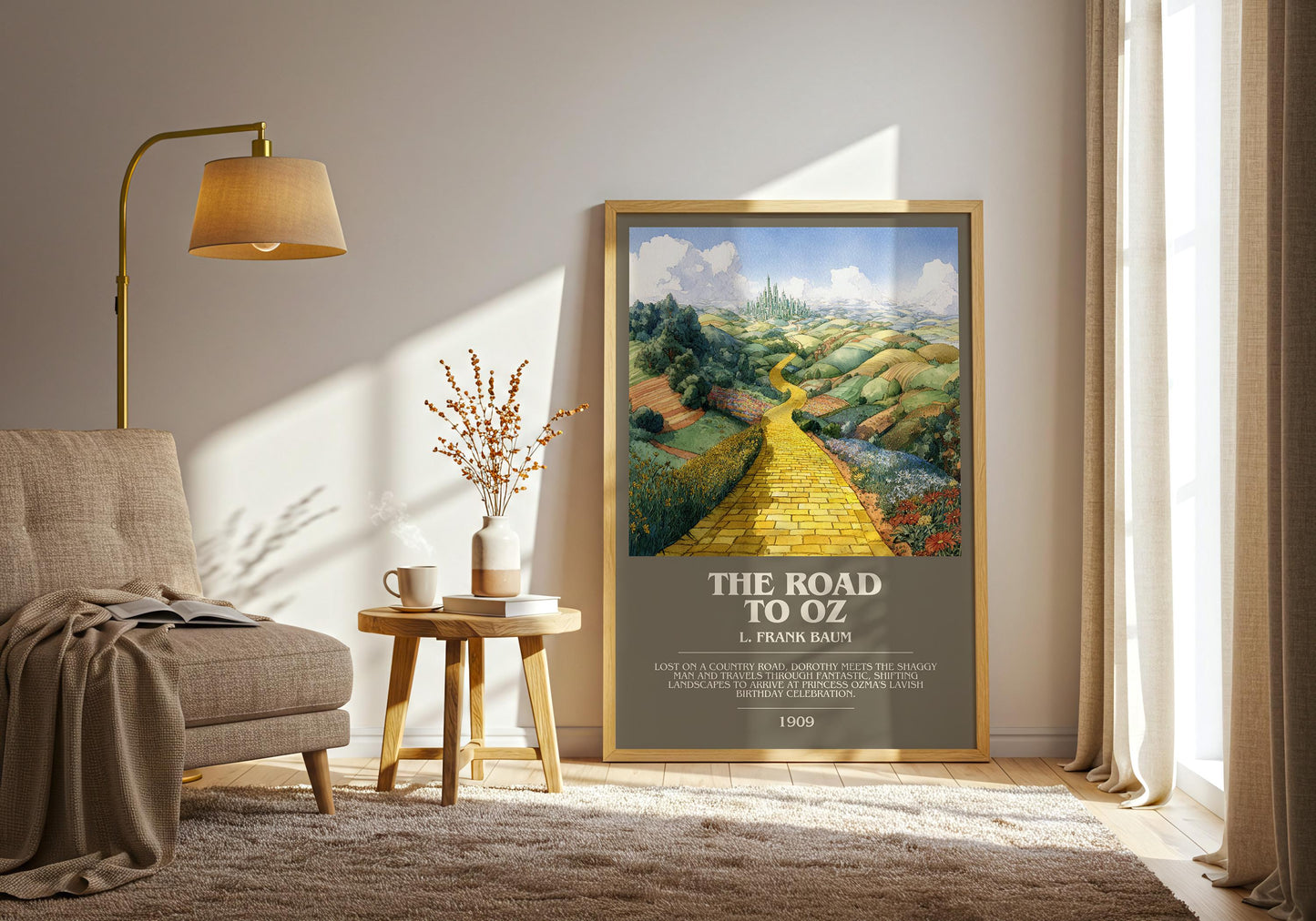 The Road to Oz by L. Frank Baum | Book Poster | Literary Art Gift For Book Lover | Novel Inspired Wall Art | Free Delivery