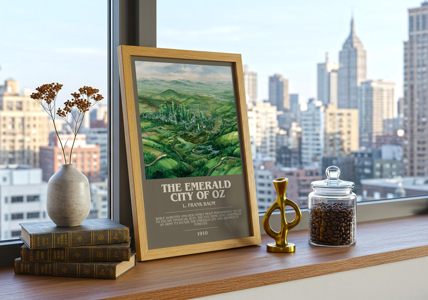 The Emerald City of Oz by L. Frank Baum | Book Poster | Literary Art Gift For Book Lover | Novel Inspired Wall Art | Free Delivery