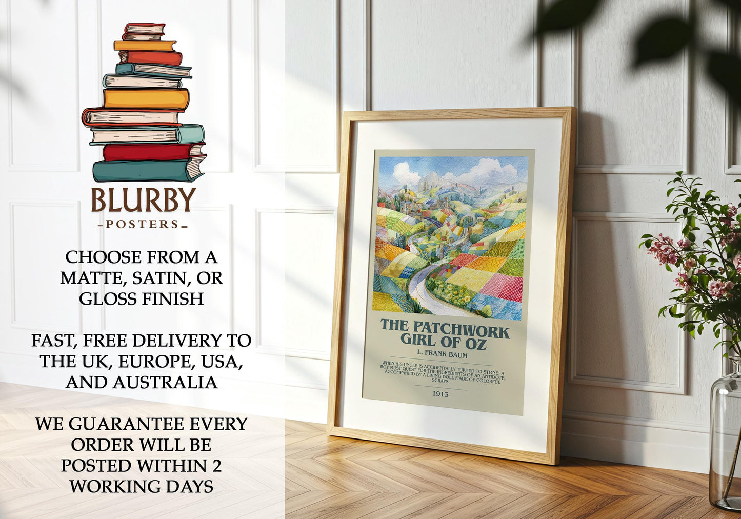 The Patchwork Girl of Oz by L. Frank Baum | Book Poster | Literary Art Gift For Book Lover | Novel Inspired Wall Art | Free Delivery