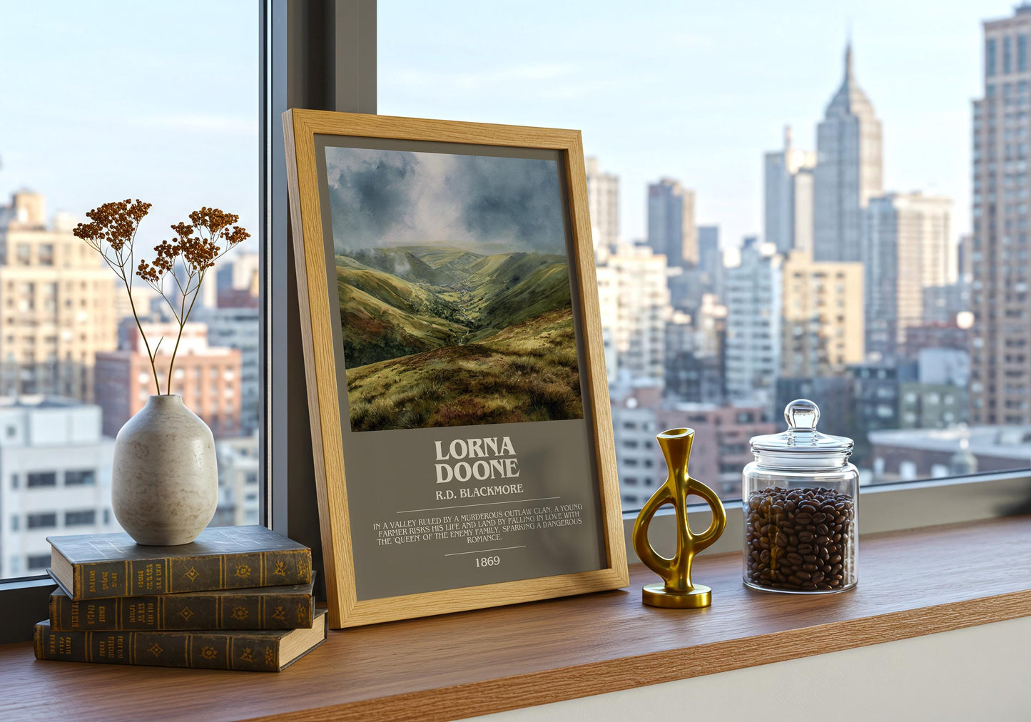 Lorna Doone bookish book poster framed on wall – childrens wall art