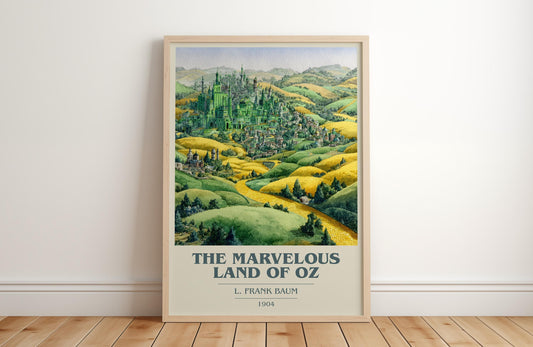 The Marvelous Land of Oz by L. Frank Baum | Book Poster | Literary Art Gift For Book Lover | Novel Inspired Wall Art | Free Delivery