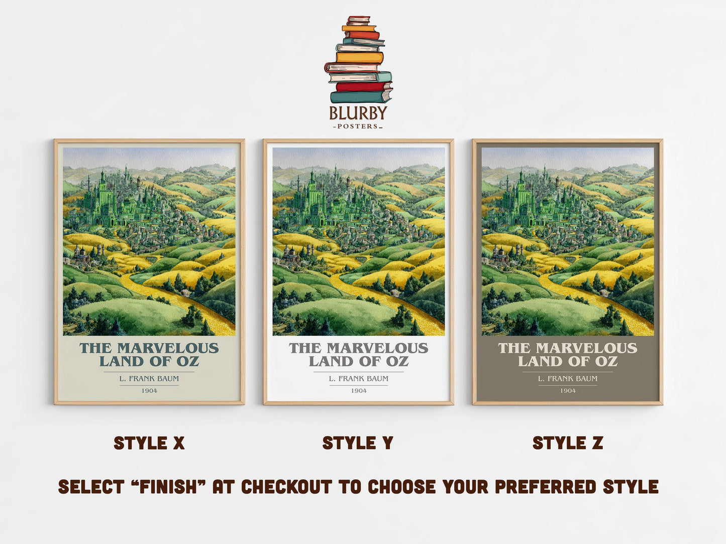 The Marvelous Land of Oz by L. Frank Baum | Book Poster | Literary Art Gift For Book Lover | Novel Inspired Wall Art | Free Delivery