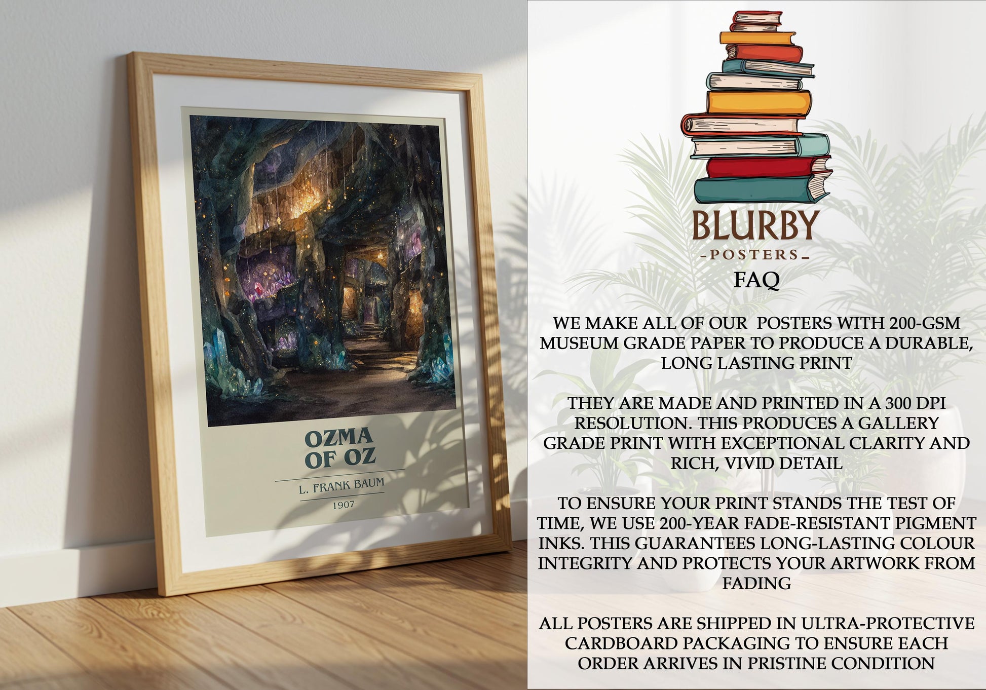 Osma of Oz by L. Frank Baum | Book Poster | Literary Art Gift For Book Lover | Novel Inspired Wall Art | Free Delivery