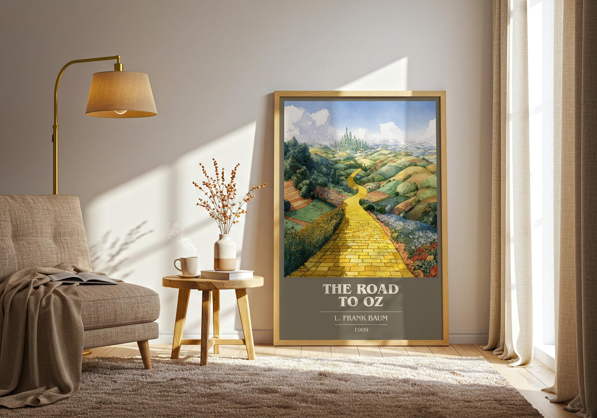 The Road to Oz by L. Frank Baum | Book Poster | Literary Art Gift For Book Lover | Novel Inspired Wall Art | Free Delivery