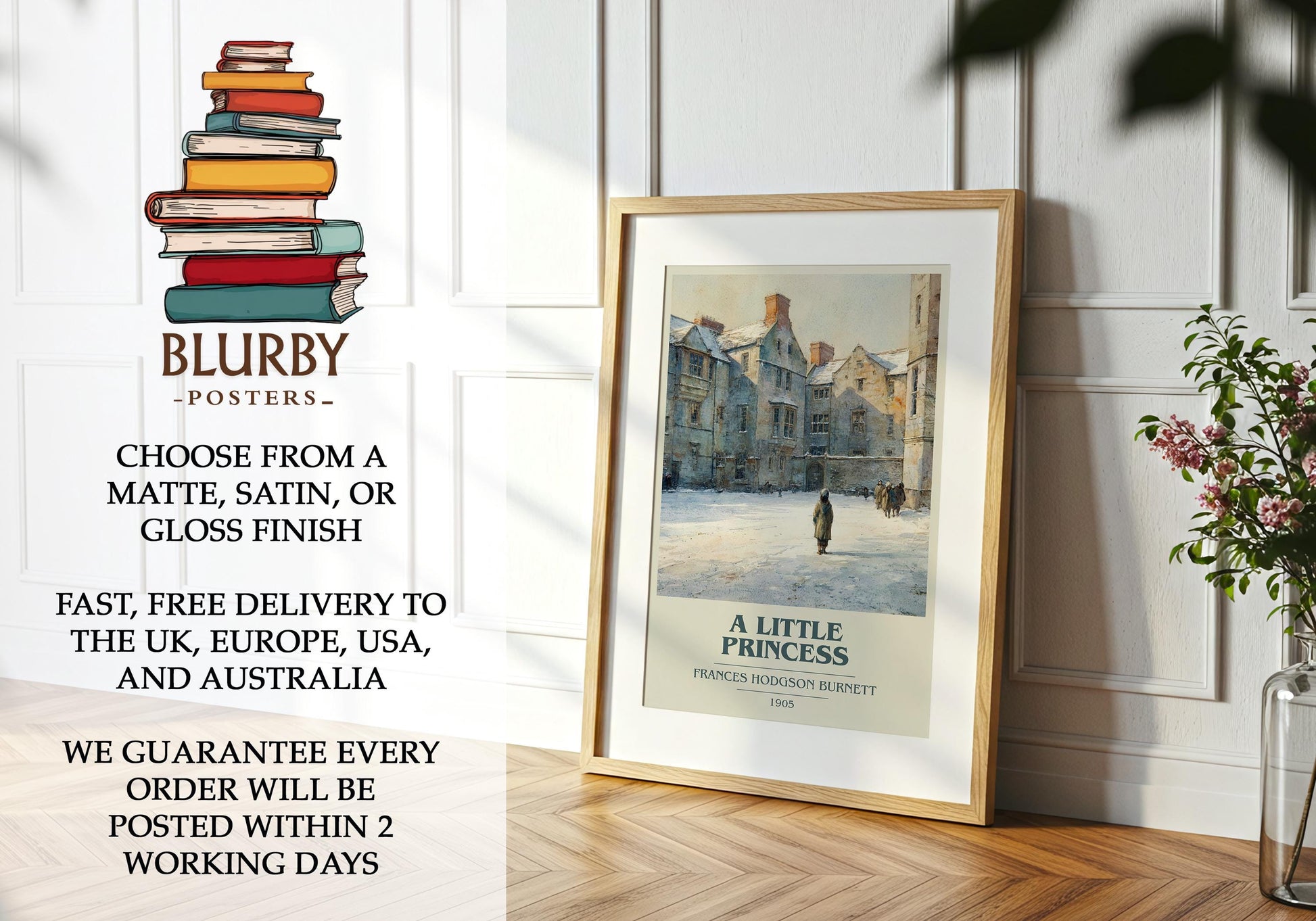 A Little Princess by Frances Hodgson Burnett | Book Poster | Literary Art Gift For Book Lover | Novel Inspired Wall Art | Free Delivery