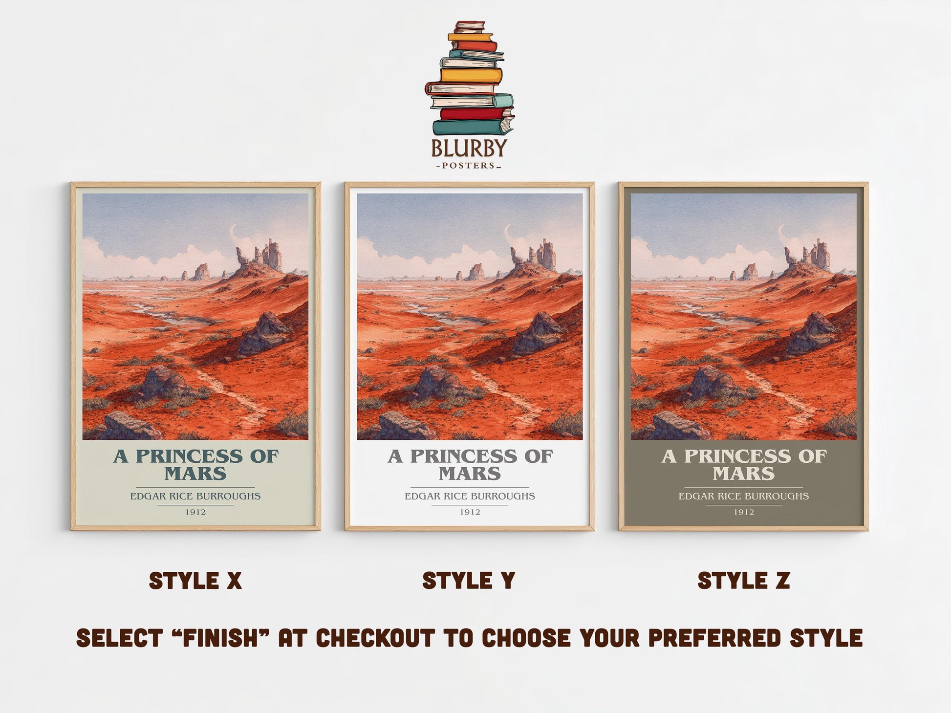 A Princess Of Mars book cover print framed by window – literary home decor