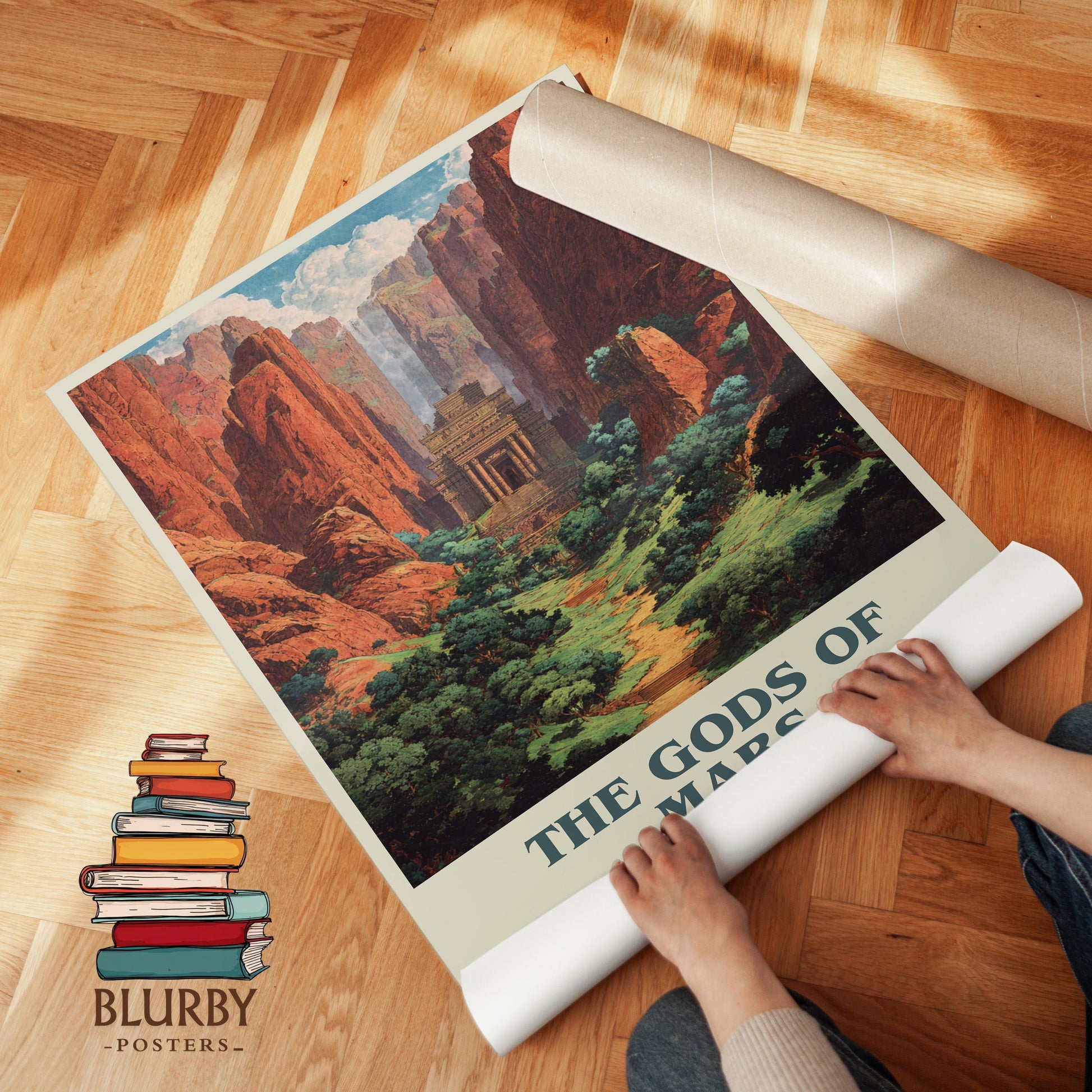 Gods of Mars book poster packaging – museum-quality print rolled in protective tube