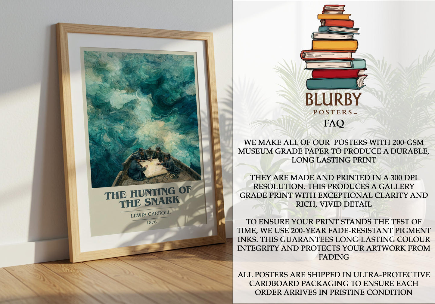 The Hunting of the Snark by Lewis Carroll | Book Poster | Literary Art Gift For Book Lover | Novel Inspired Wall Art | Free Delivery