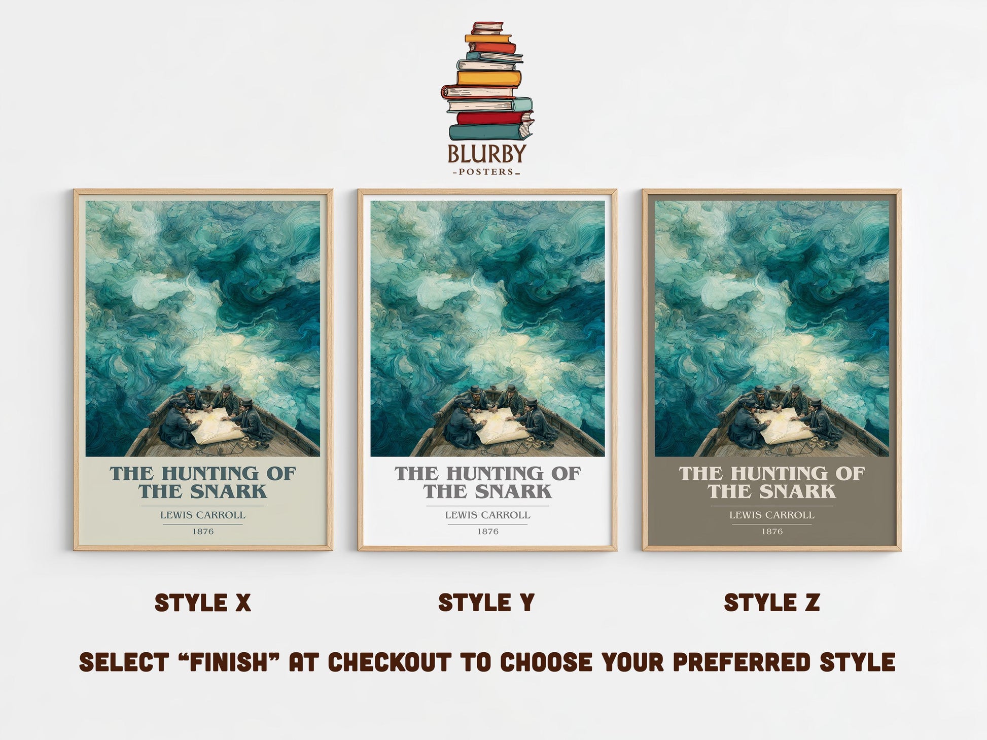 The Hunting of the Snark by Lewis Carroll | Book Poster | Literary Art Gift For Book Lover | Novel Inspired Wall Art | Free Delivery