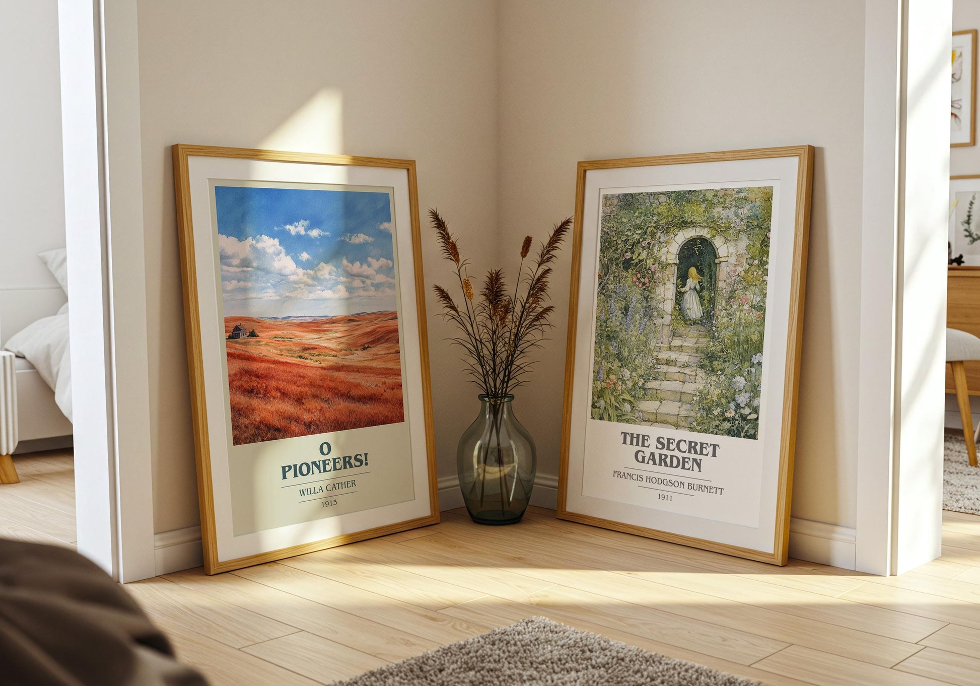 O Pioneers! book cover poster paired in gallery wall – literary art prints