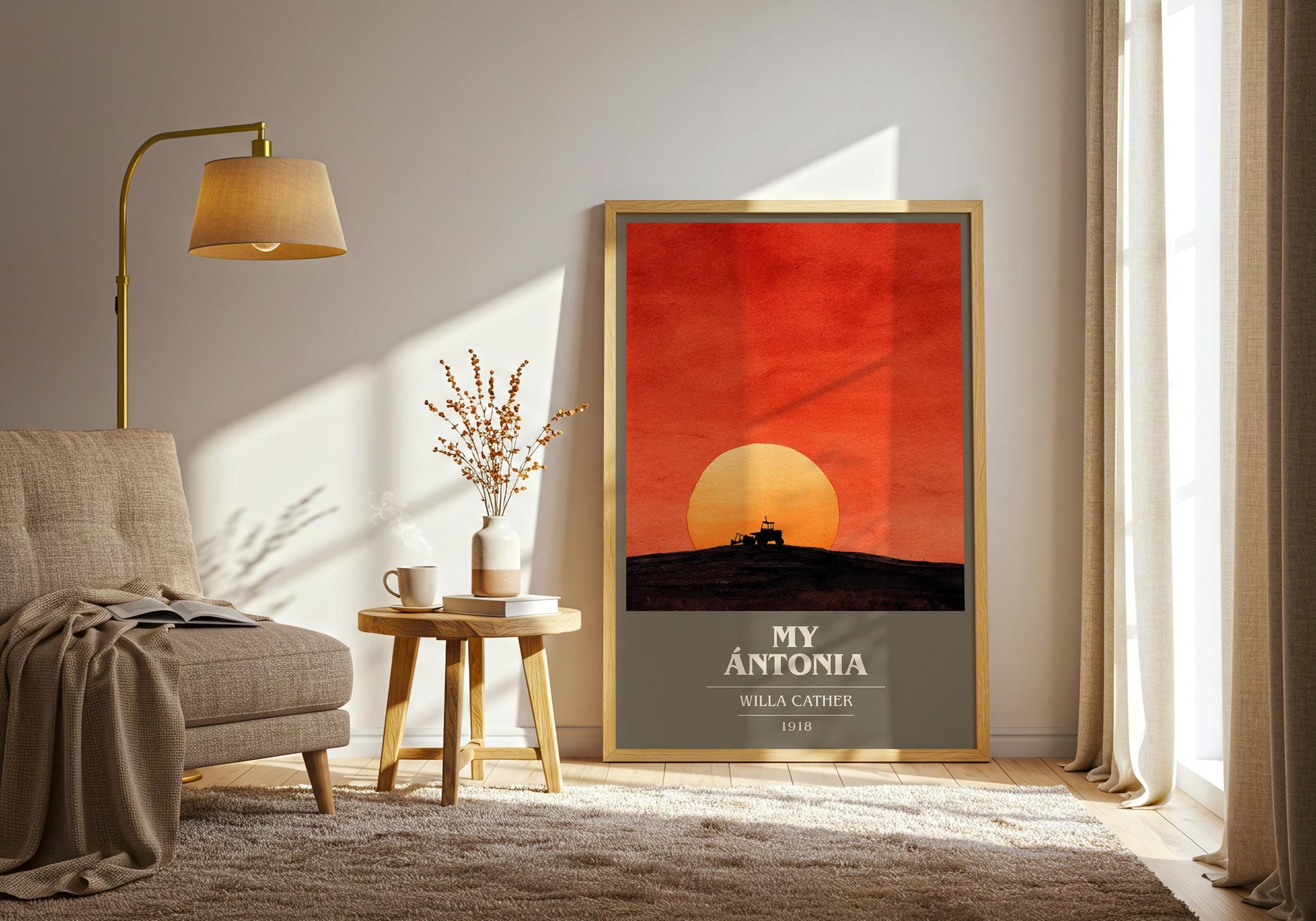 My Ántonia book cover print on bookshelf – Willa Cather fan gift