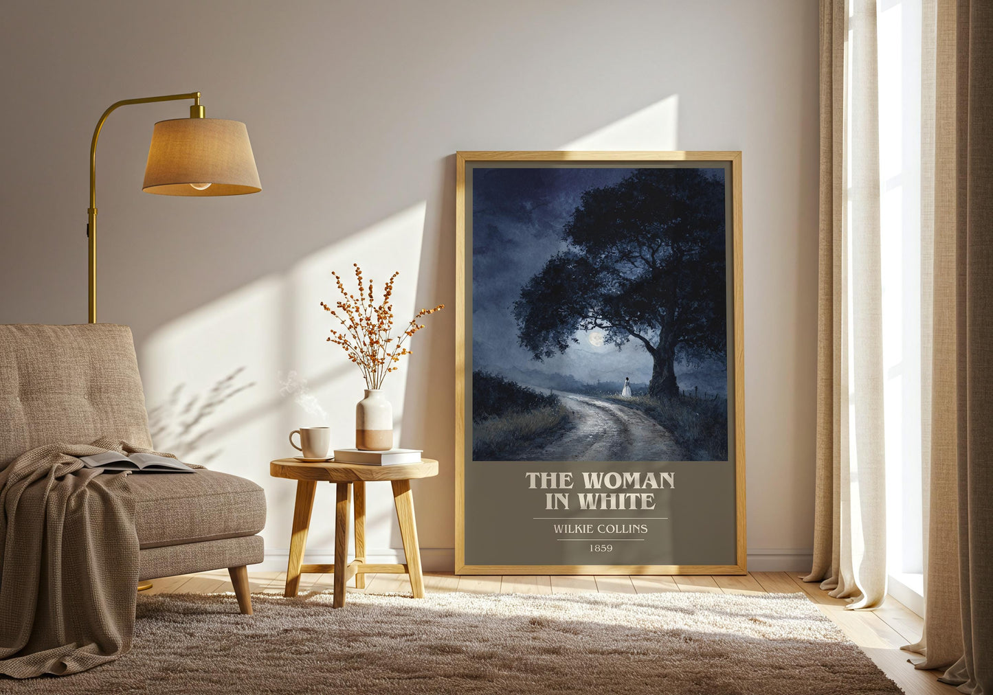 The Woman In White book cover book poster framed on wall – gothic wall art