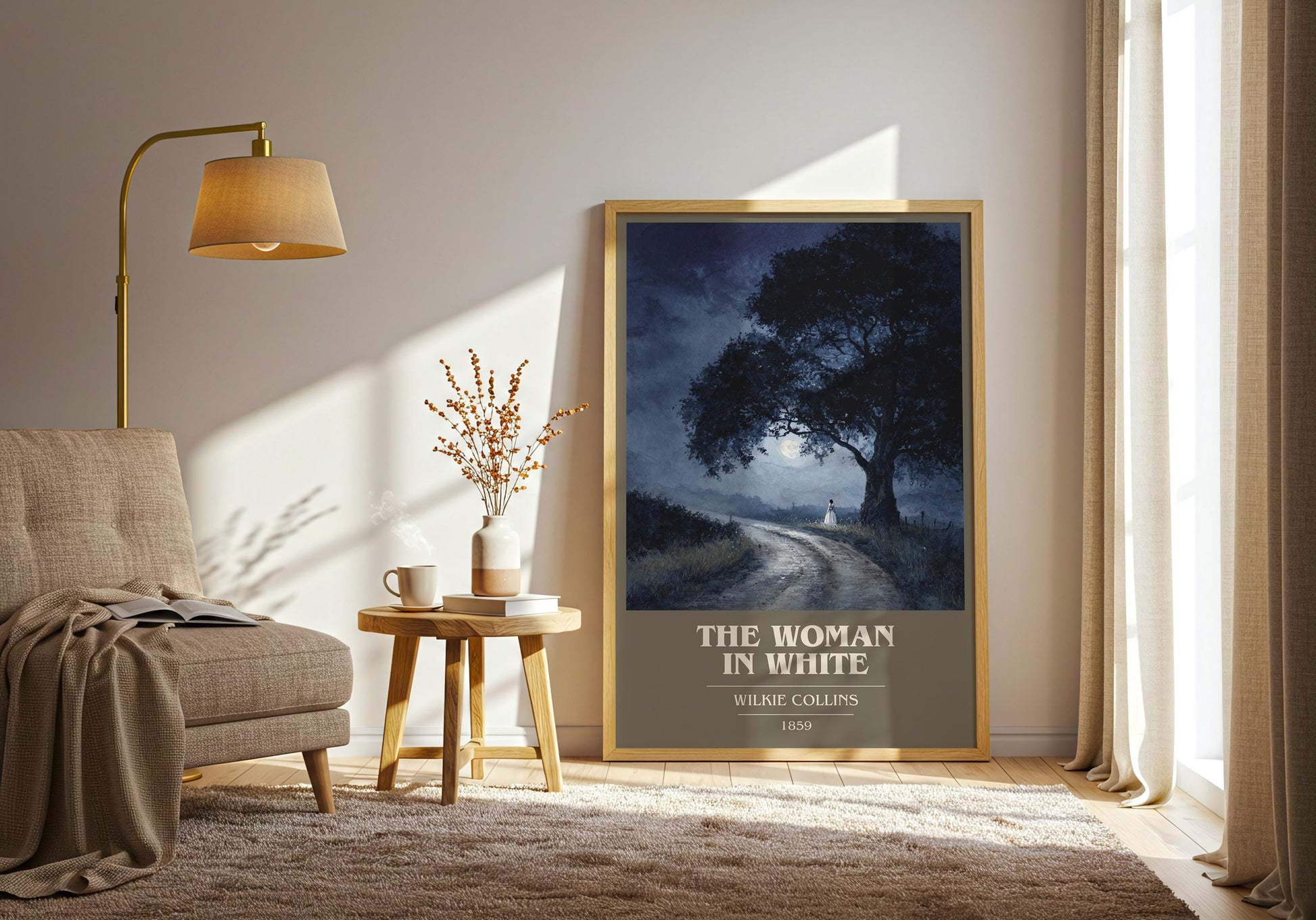 The Woman In White book cover book poster framed on wall – gothic wall art