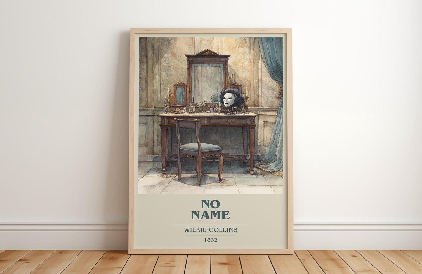 No Name book cover poster colour and style options – Wilkie Collins book art