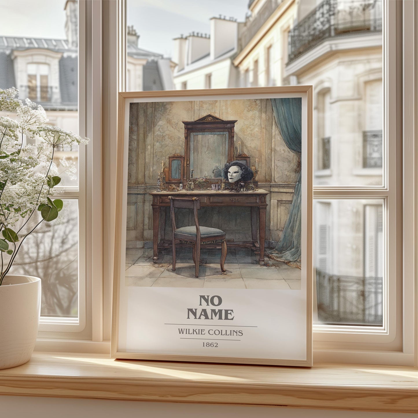 No Name book cover book poster framed on wall – classic literature wall art