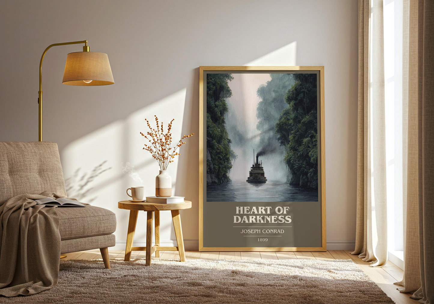 Heart of Darkness book cover book poster framed on wall – classic literature wall art