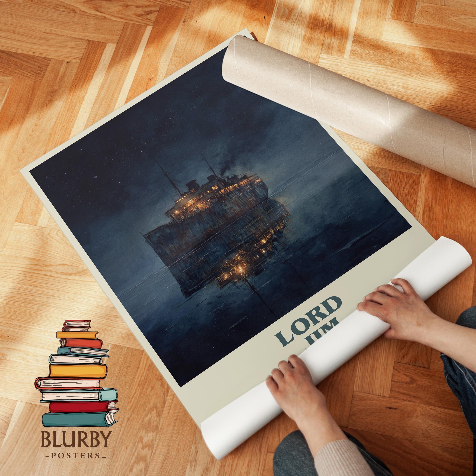 Lord Jim book poster packaging – museum-quality print rolled in protective tube