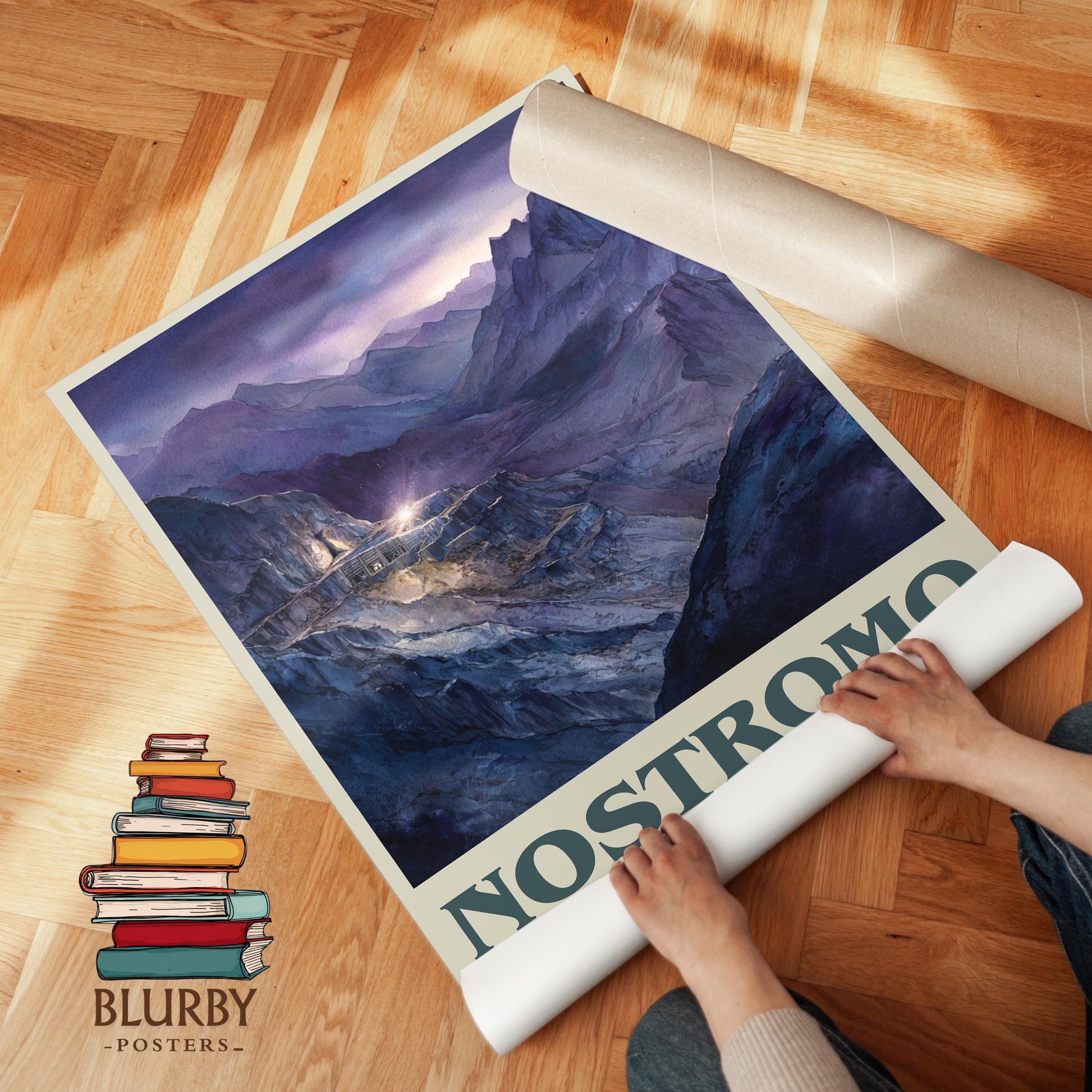 Nostromo book cover poster paired in gallery wall – literary art prints