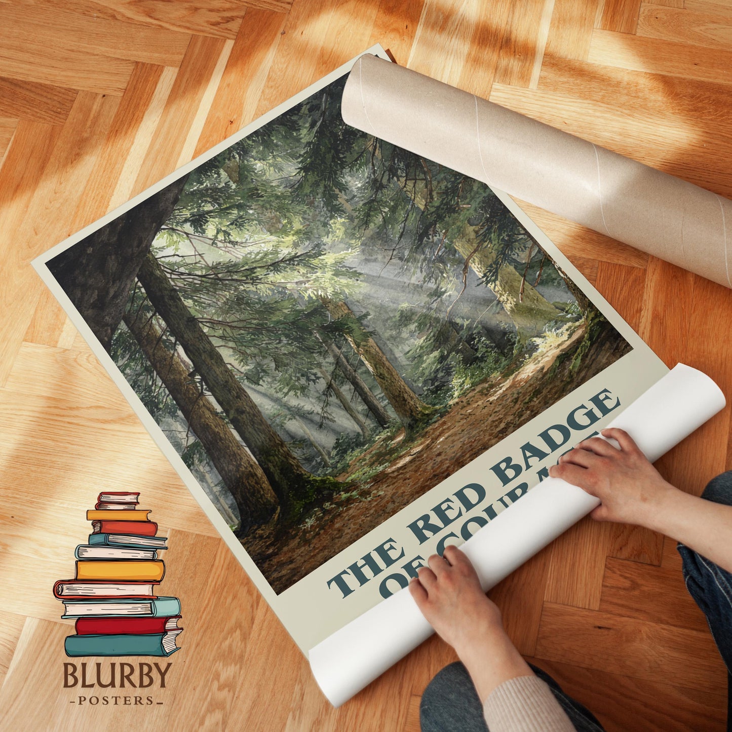 The Red Badge of Courage book cover poster paired in gallery wall – literary art prints