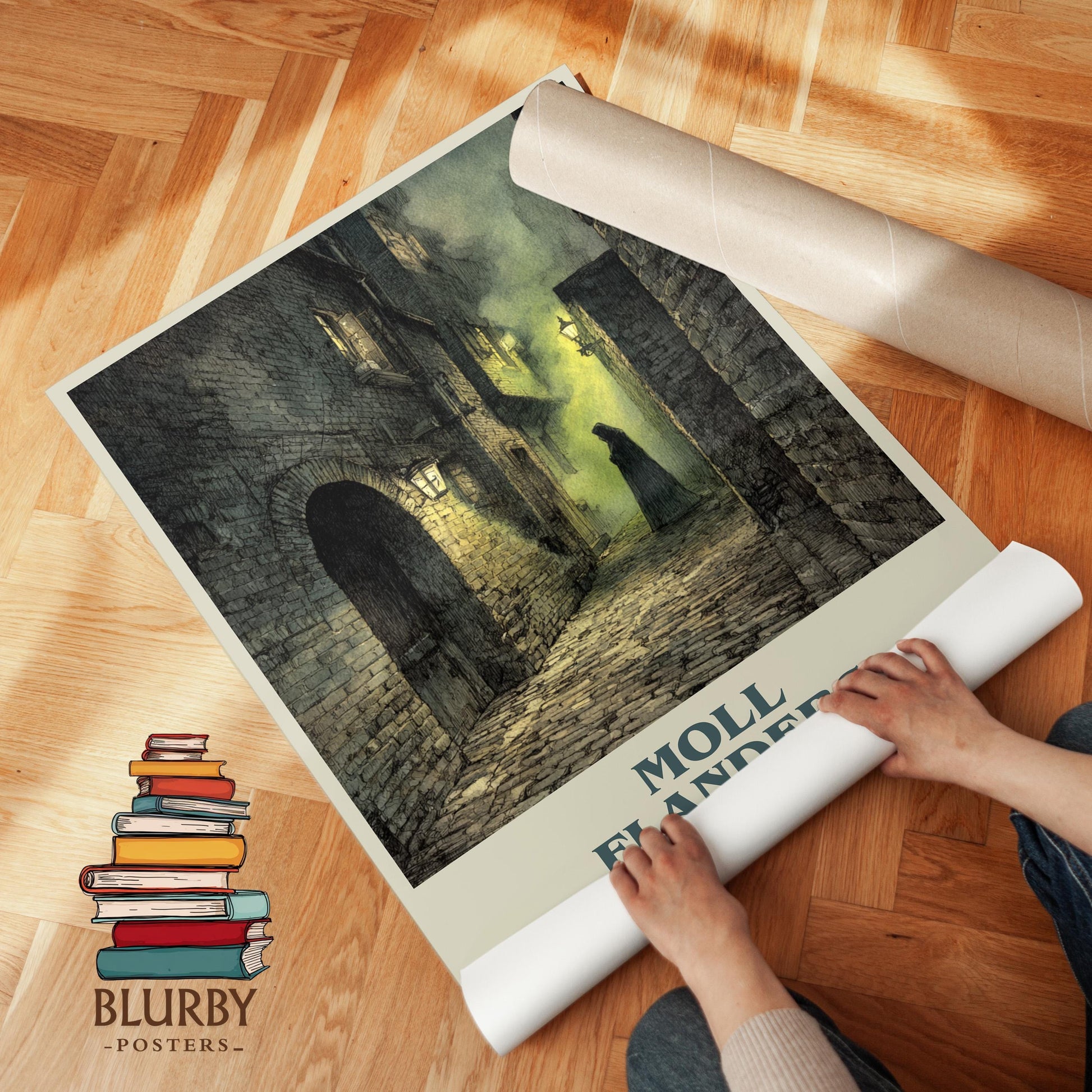 Moll Flanders book poster packaging – museum-quality print rolled in protective tube
