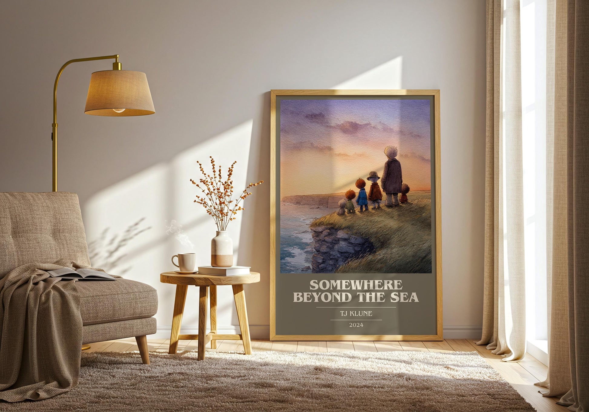 Somewhere Beyond the Sea book cover book poster framed on wall – satire wall art