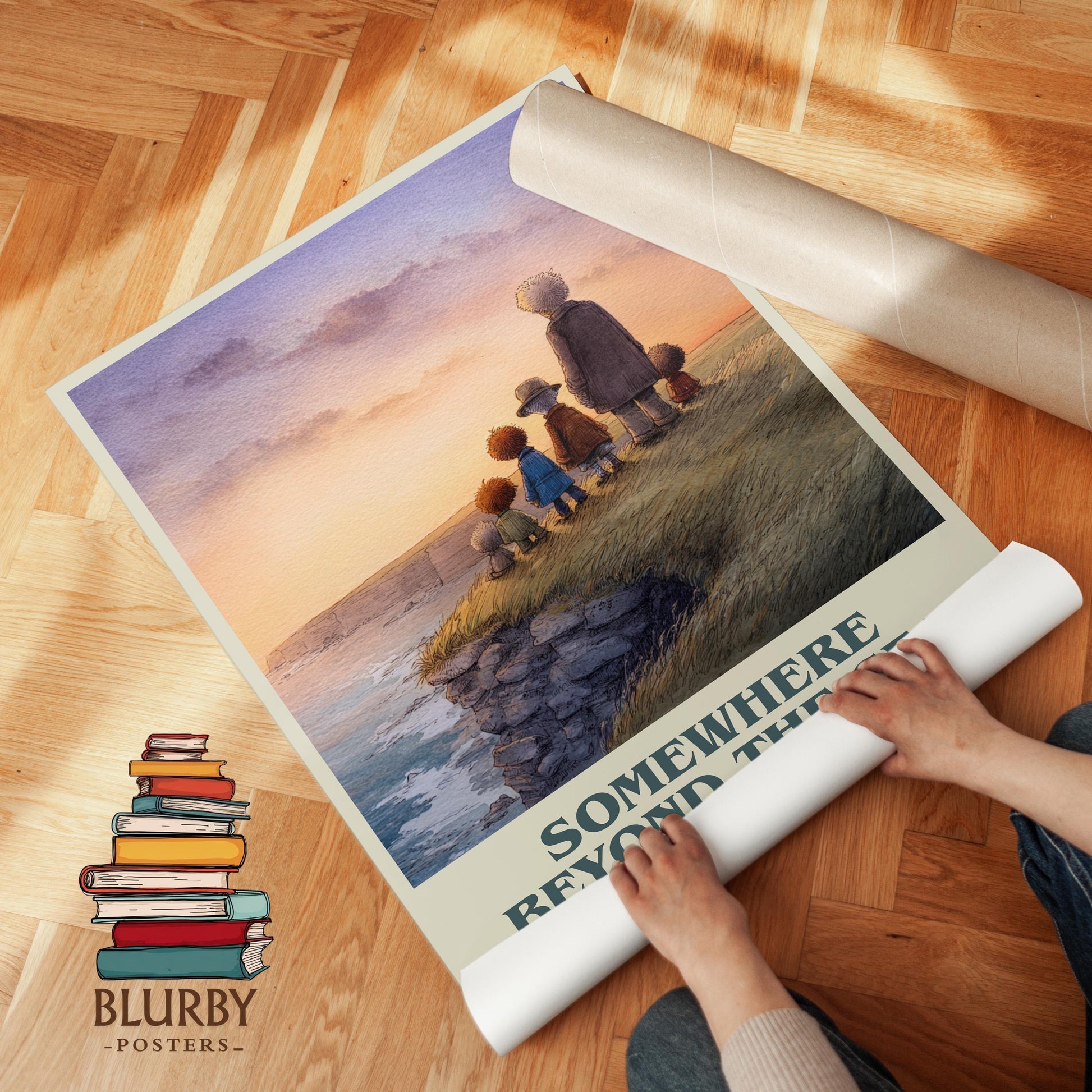 Somewhere Beyond the Sea book cover poster paired in gallery wall – literary art prints