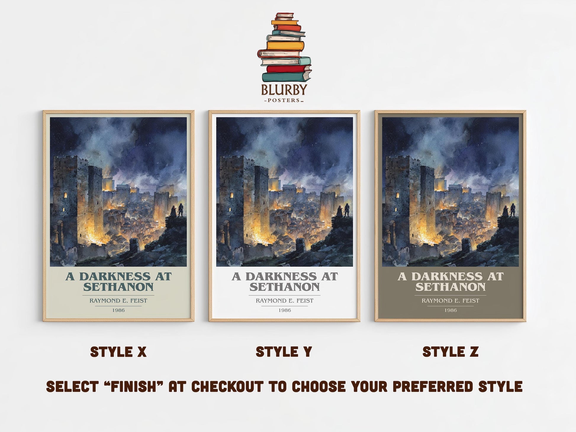 A Darkness at Sethanon book cover poster colour and style options – Raymond E. Feist book art