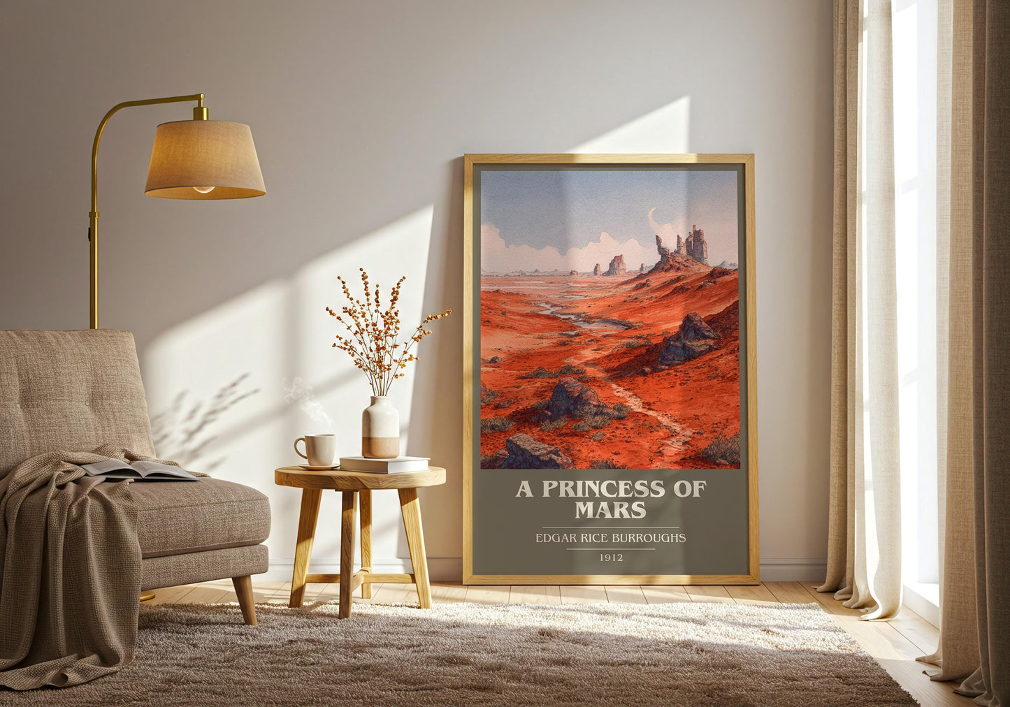 A Princess Of Mars book cover poster paired in gallery wall – literary art prints