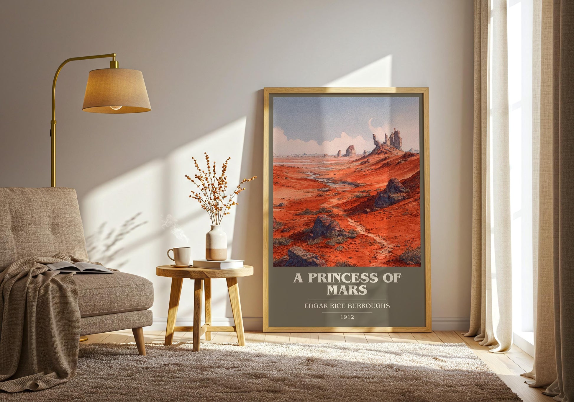 A Princess Of Mars book cover poster paired in gallery wall – literary art prints