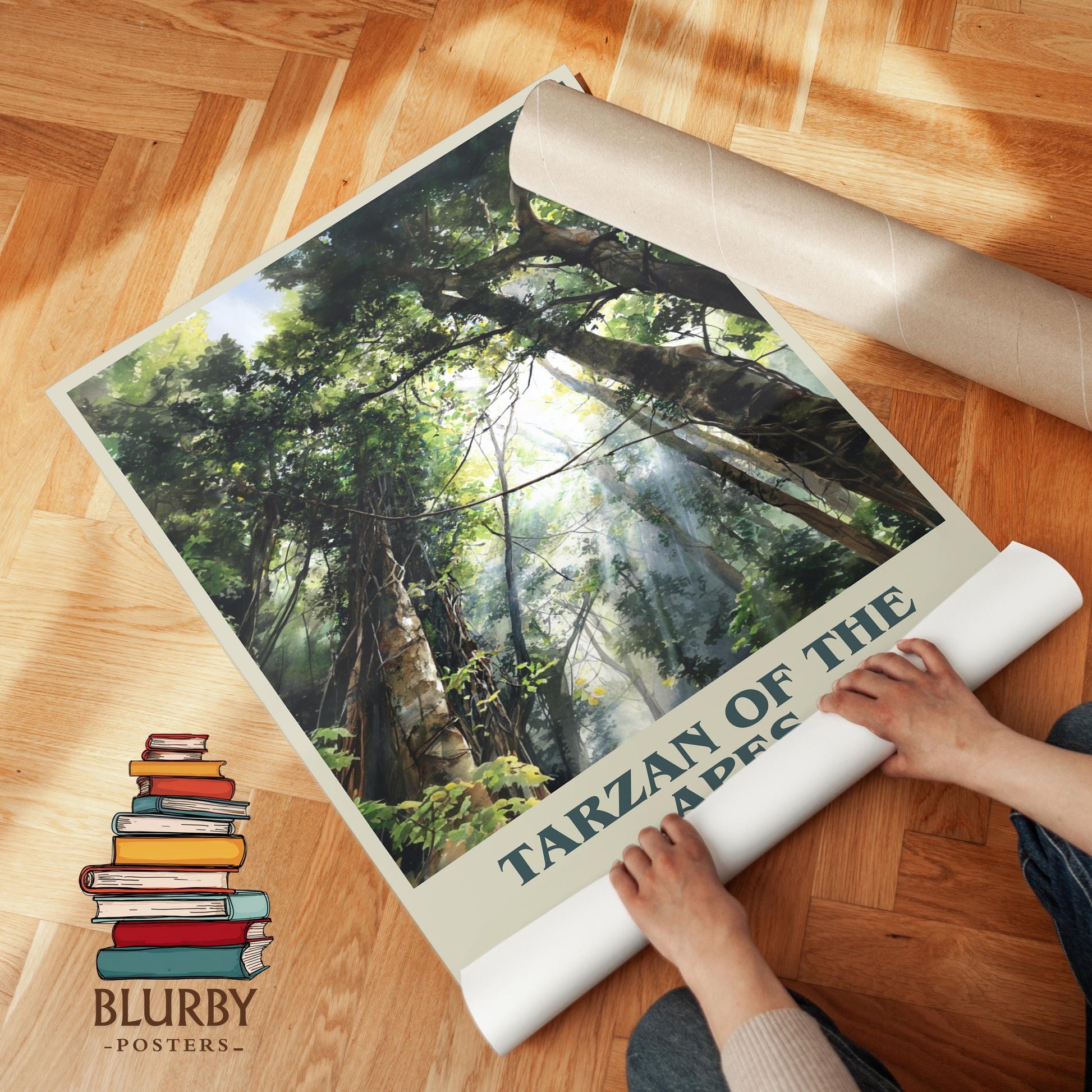 Tarzan of the Apes book poster packaging – museum-quality print rolled in protective tube