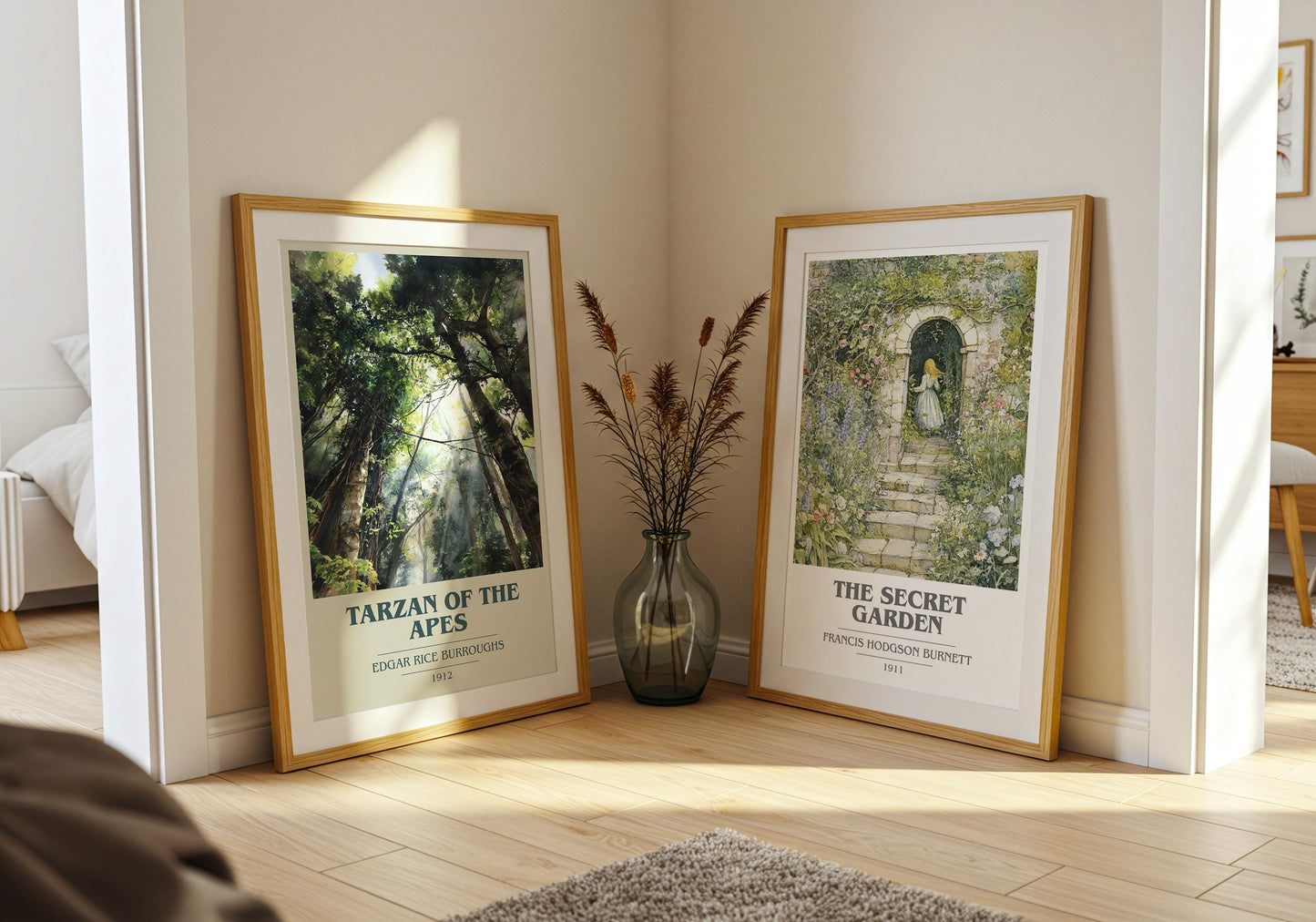 Tarzan of the Apes book cover poster paired in gallery wall – literary art prints