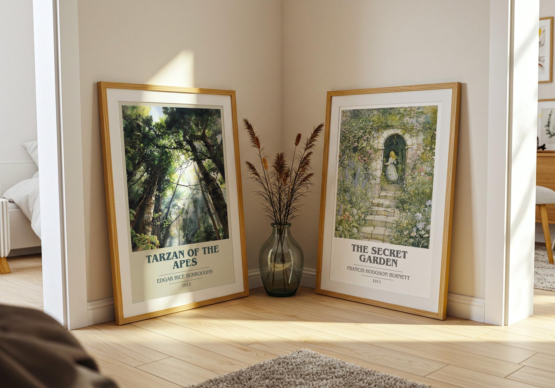 Tarzan of the Apes book cover poster paired in gallery wall – literary art prints
